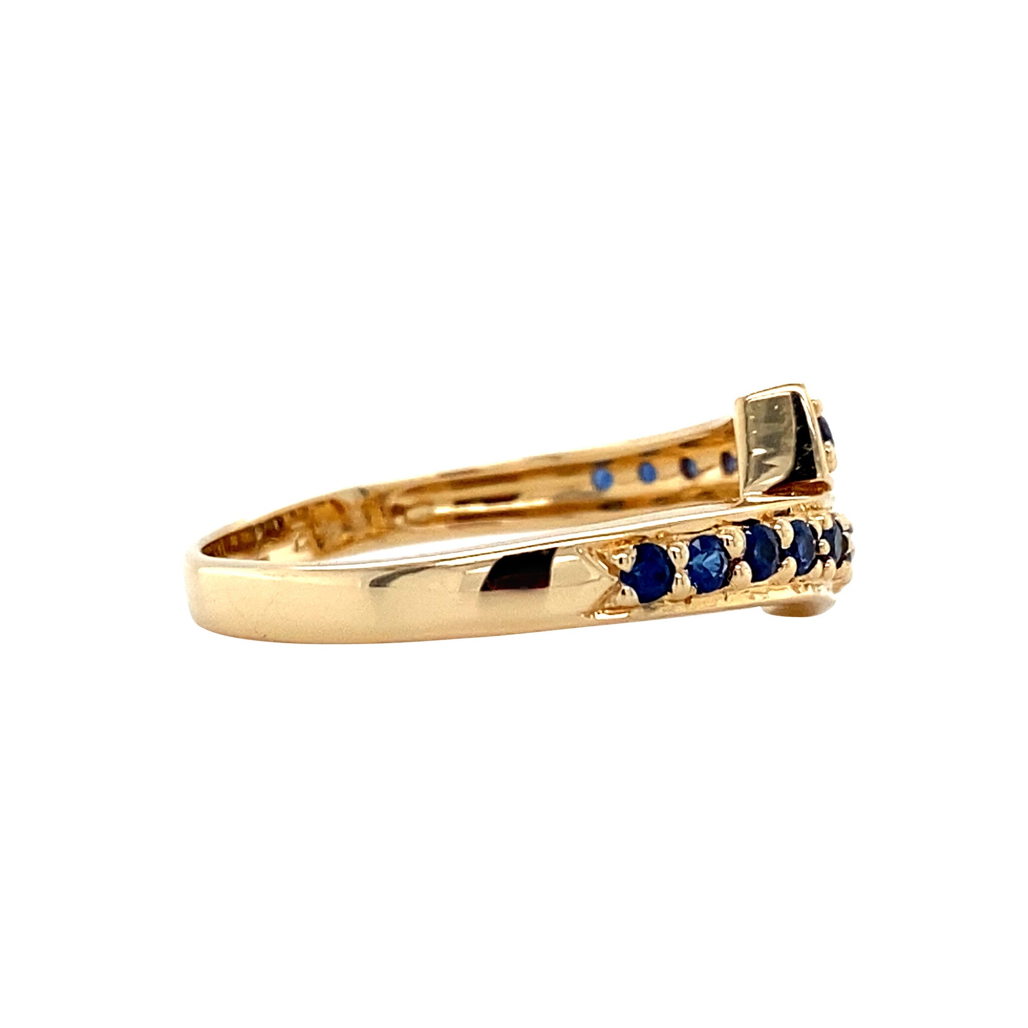 Gouden ring met saffier 18 krt
