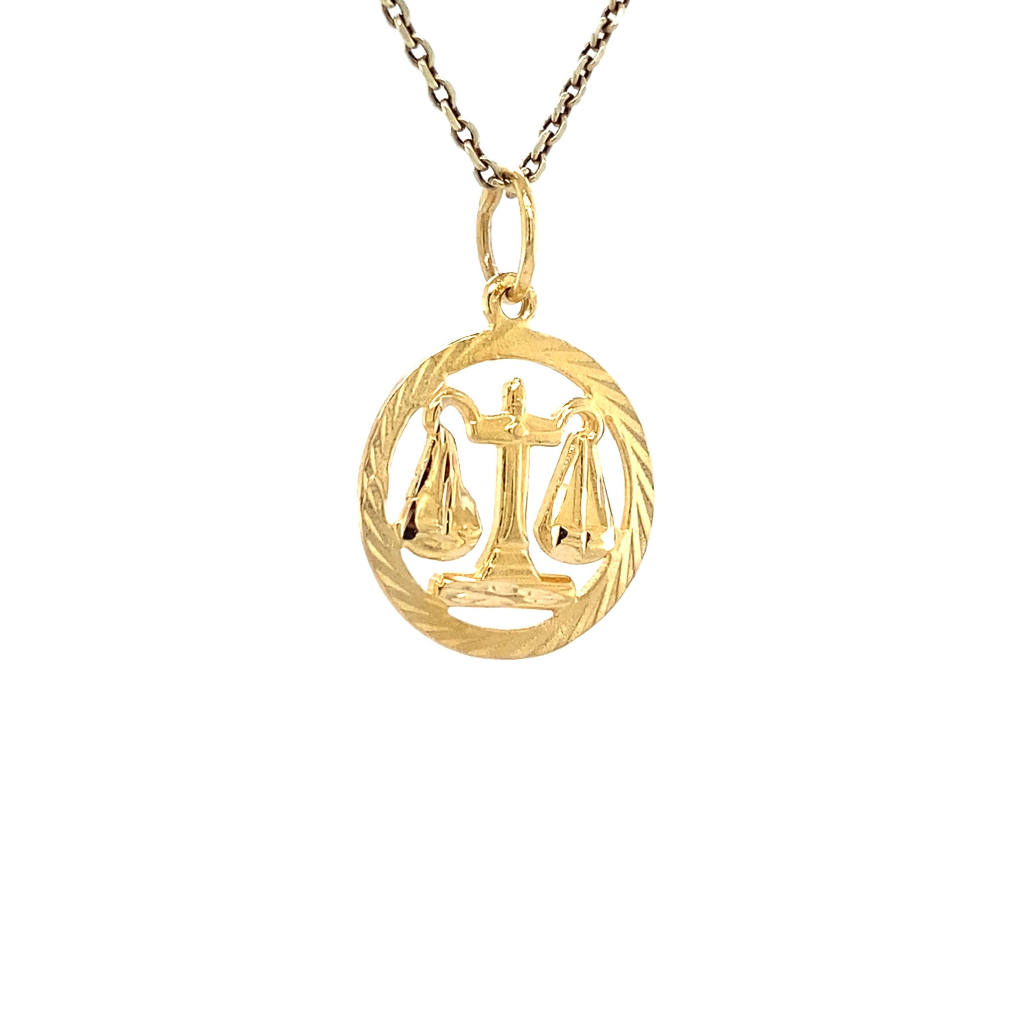 Gouden vintage weegschaal hanger 14 krt