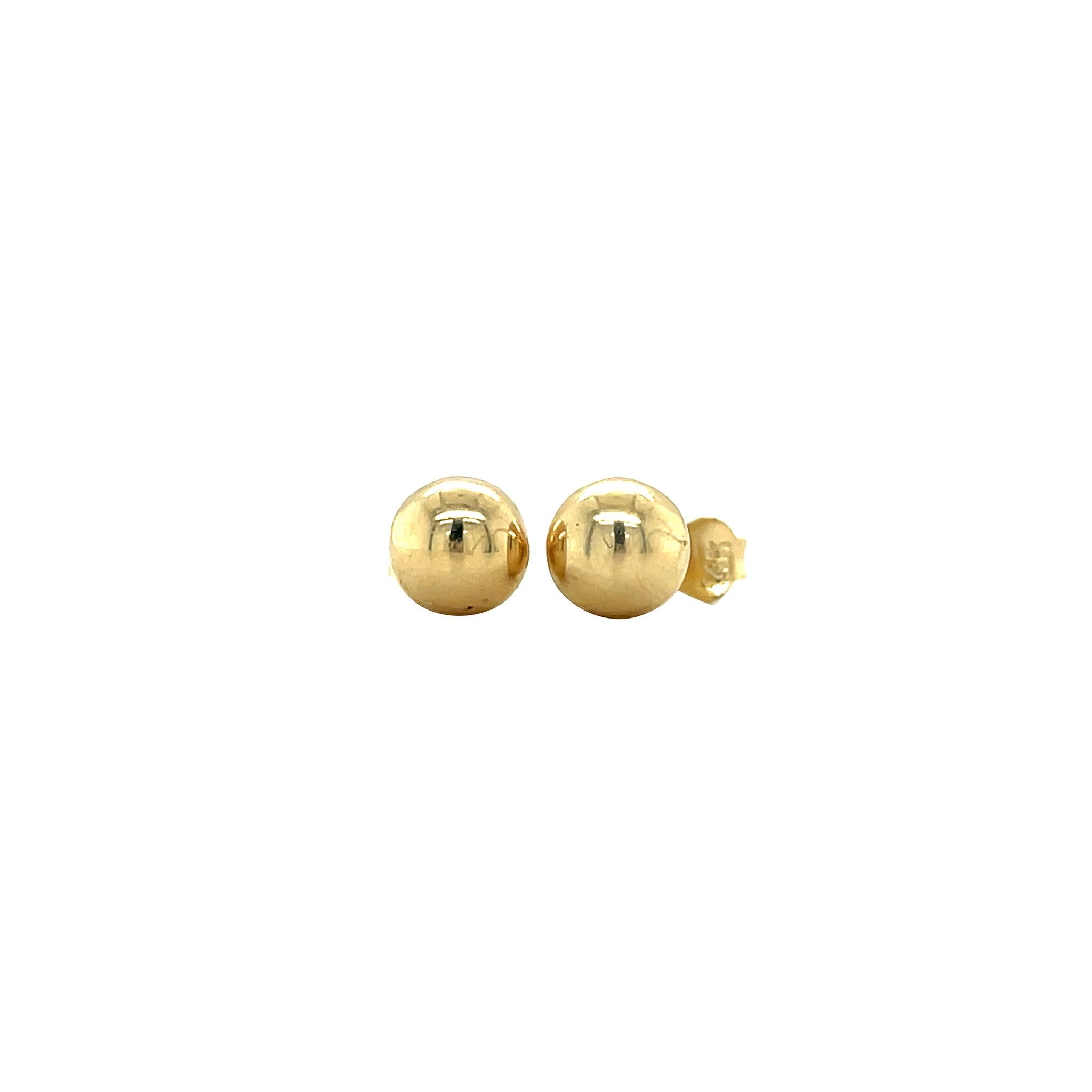 Vintage gold ball stud earrings 14 kt
