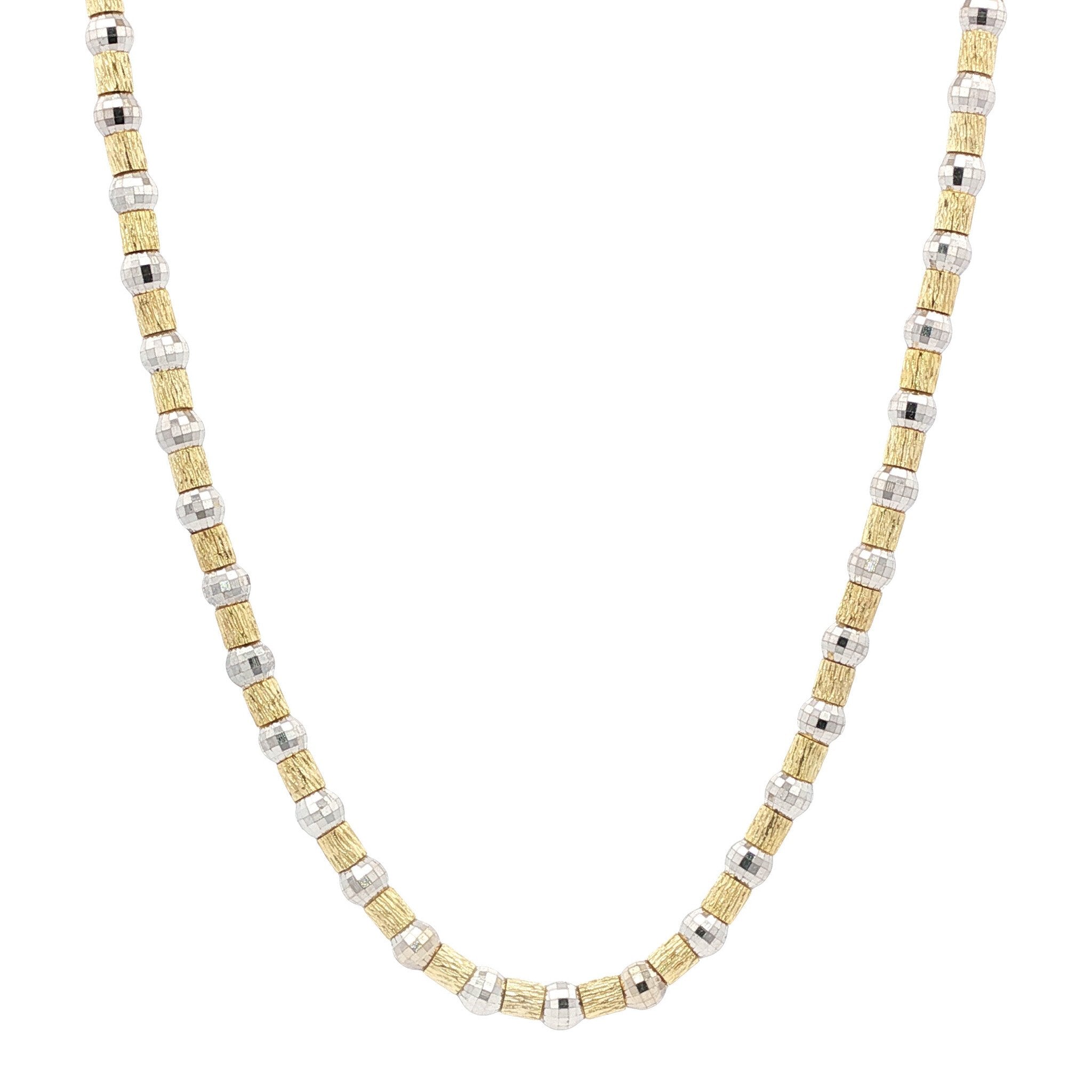 Bicolour gouden fantasie collier 14 kt