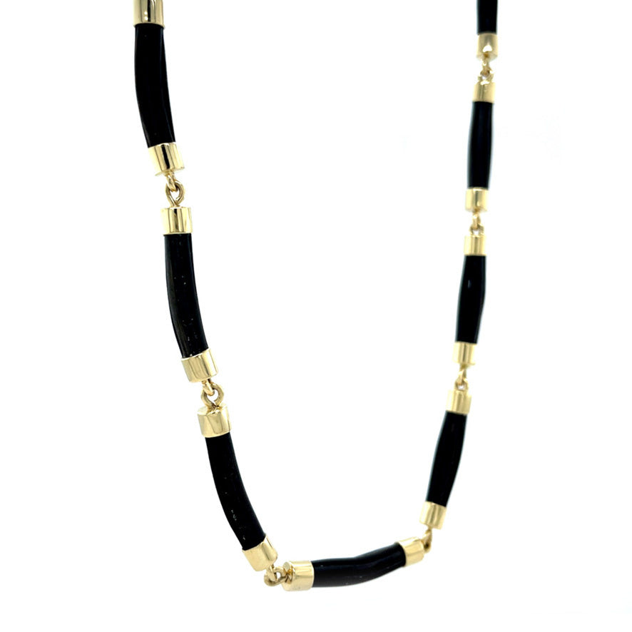 Gold vintage necklace with elephant hair 14 kt
