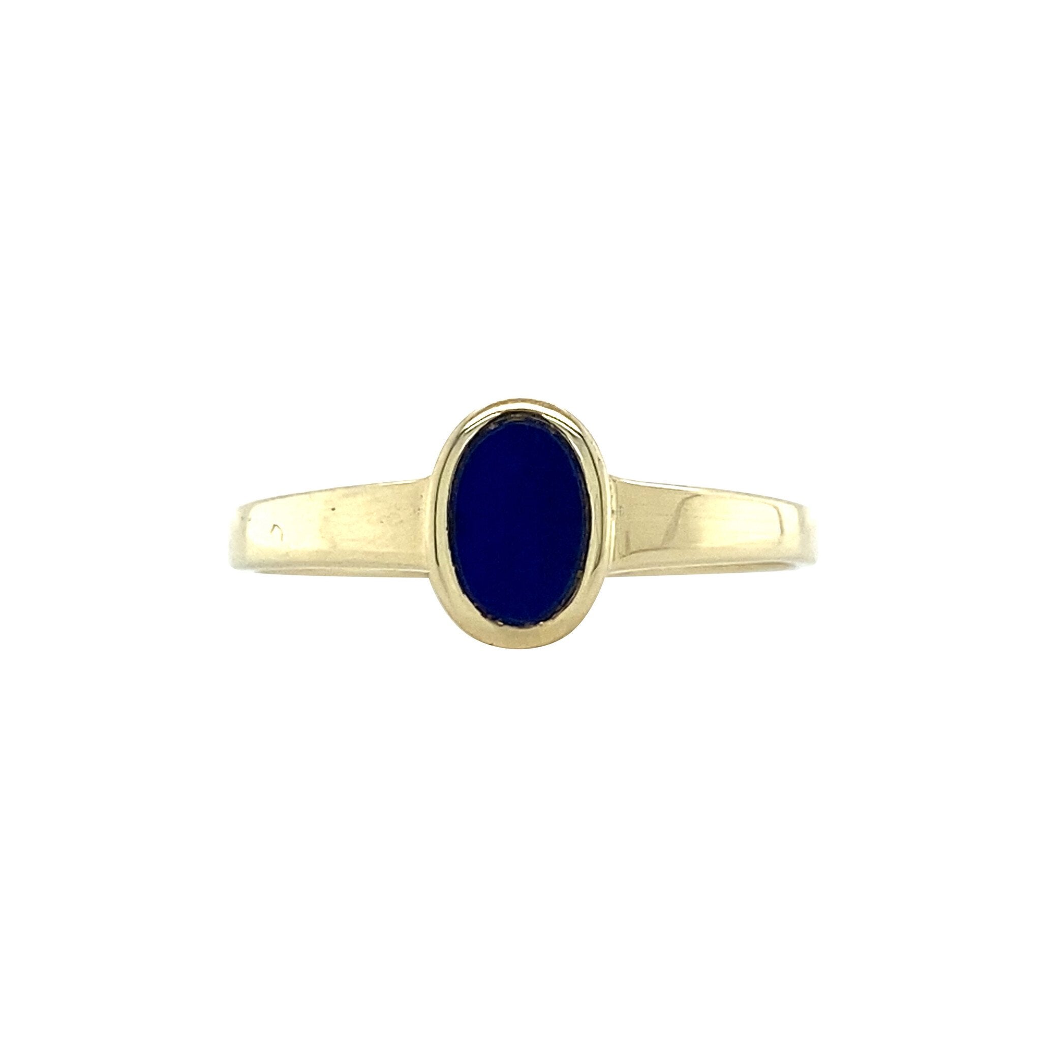 Golden vintage ring with lapis lazuli 14 ct