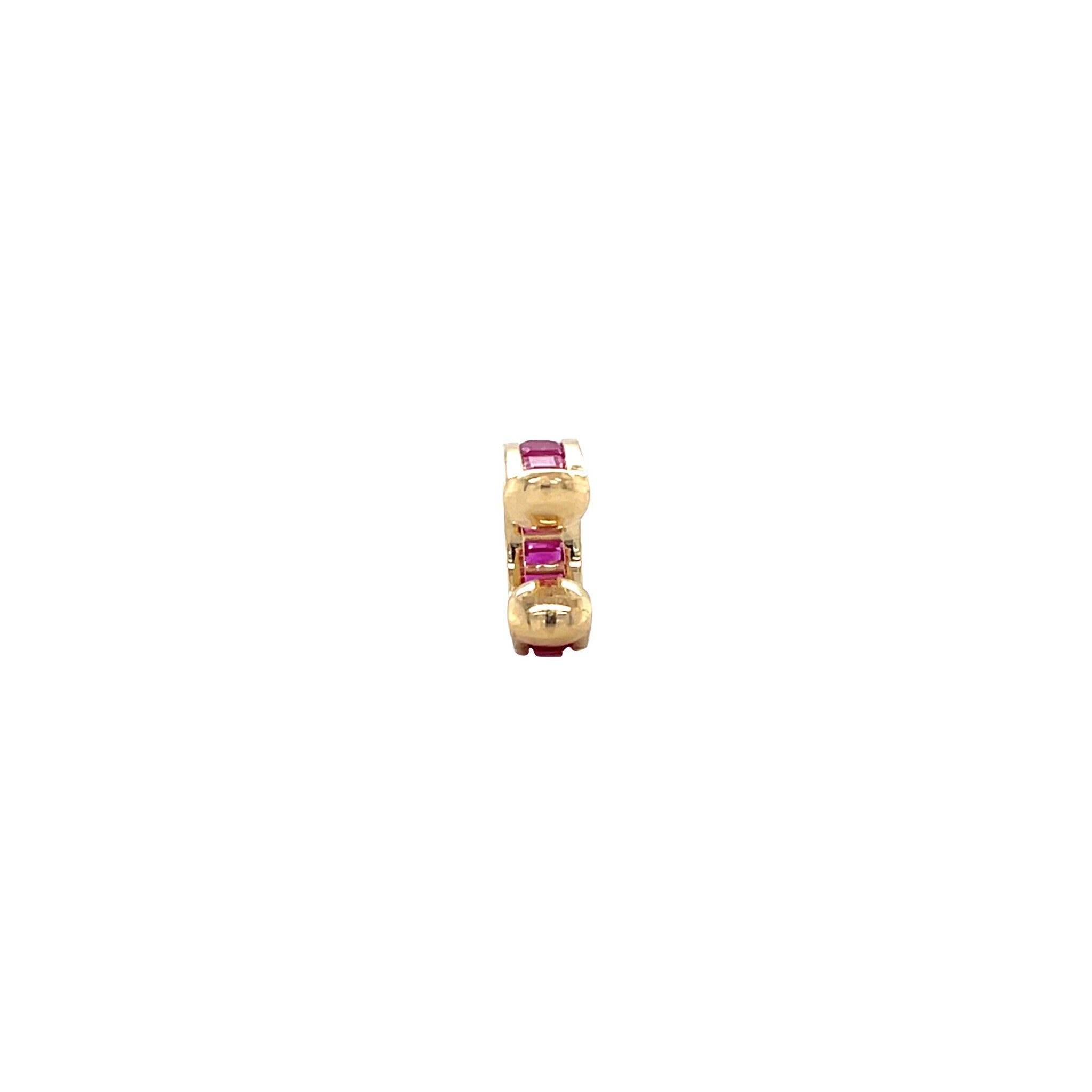 Gouden earcuff met robijn 18 krt