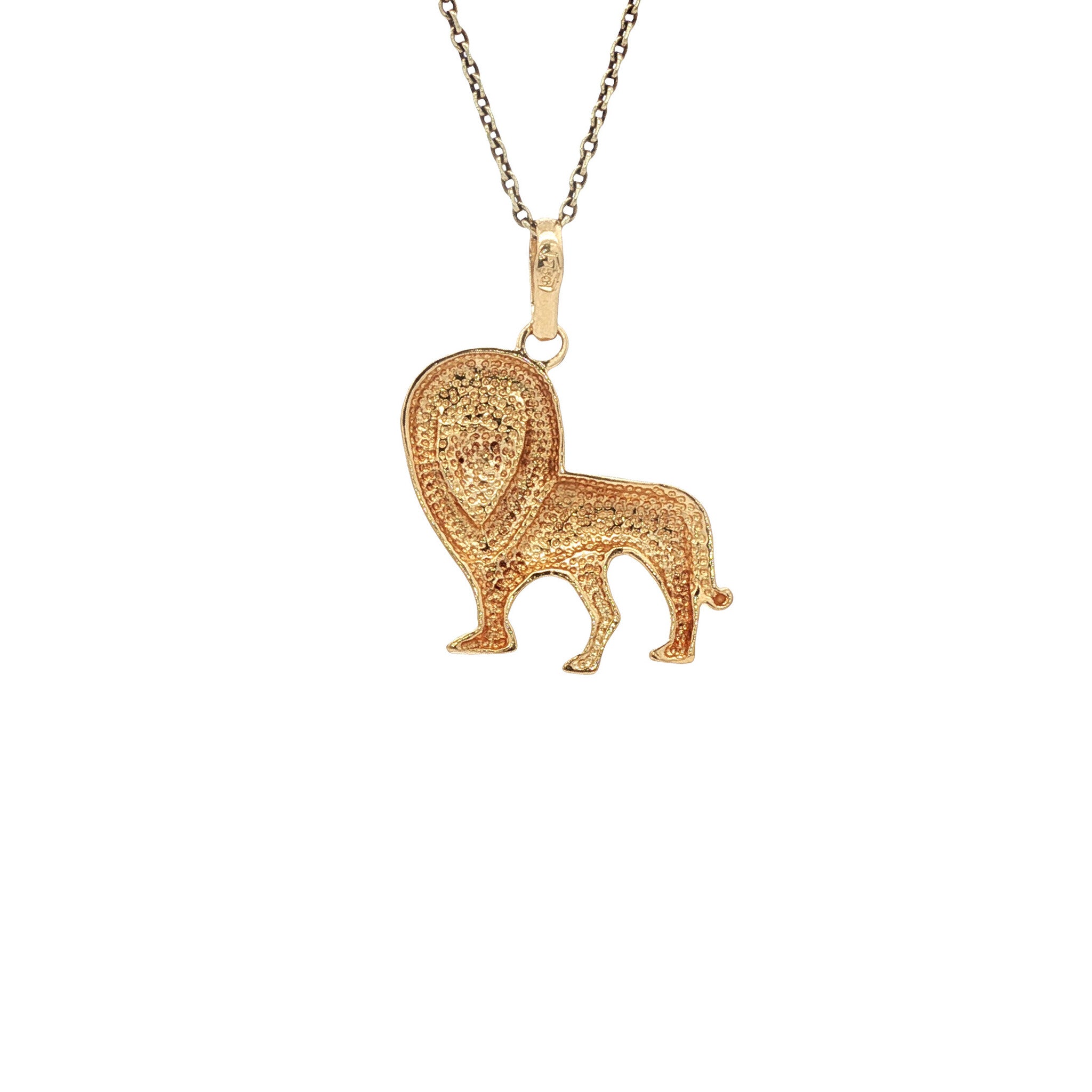 Gouden vintage leeuw hanger 18 kt