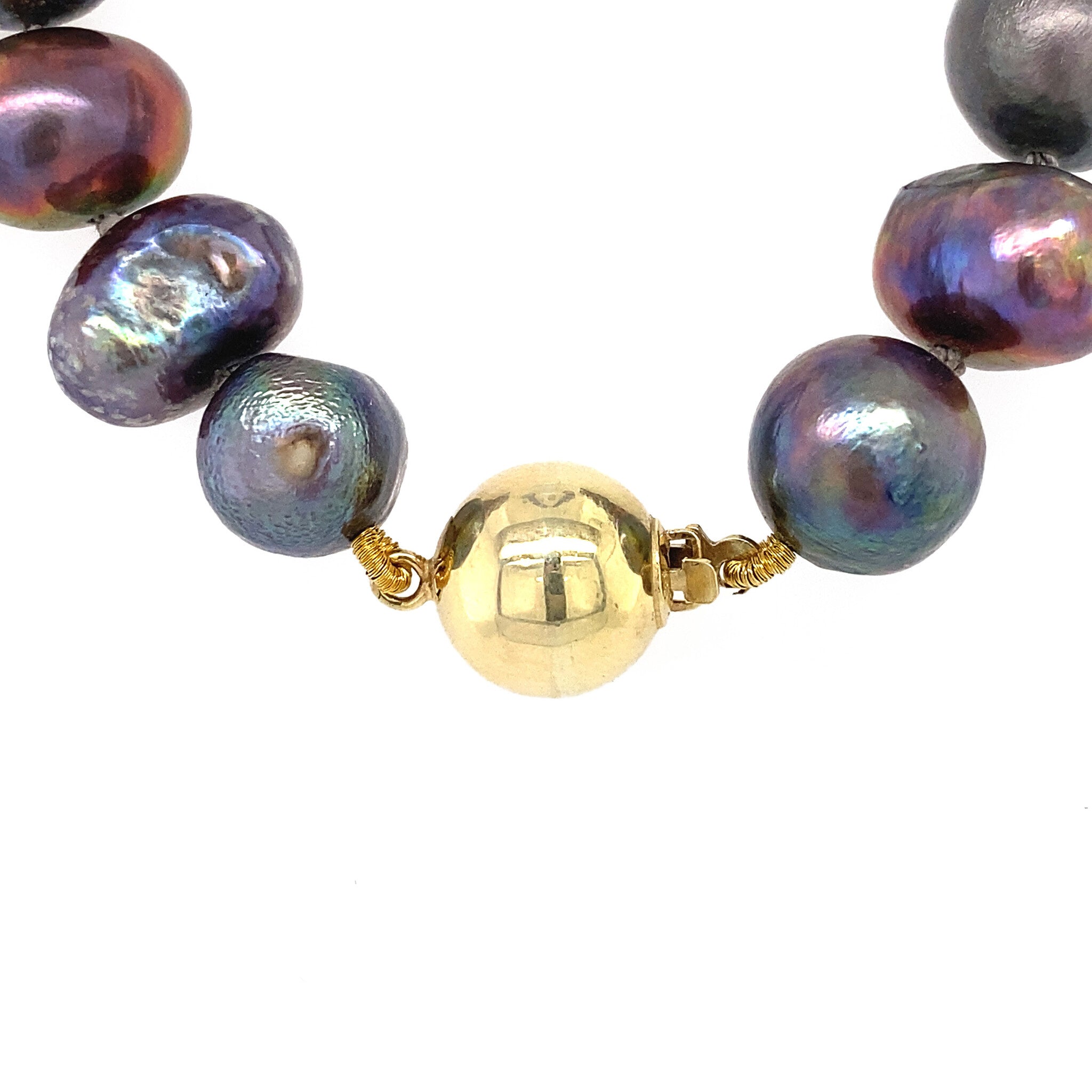 Parel collier met gouden sluiting 14 krt
