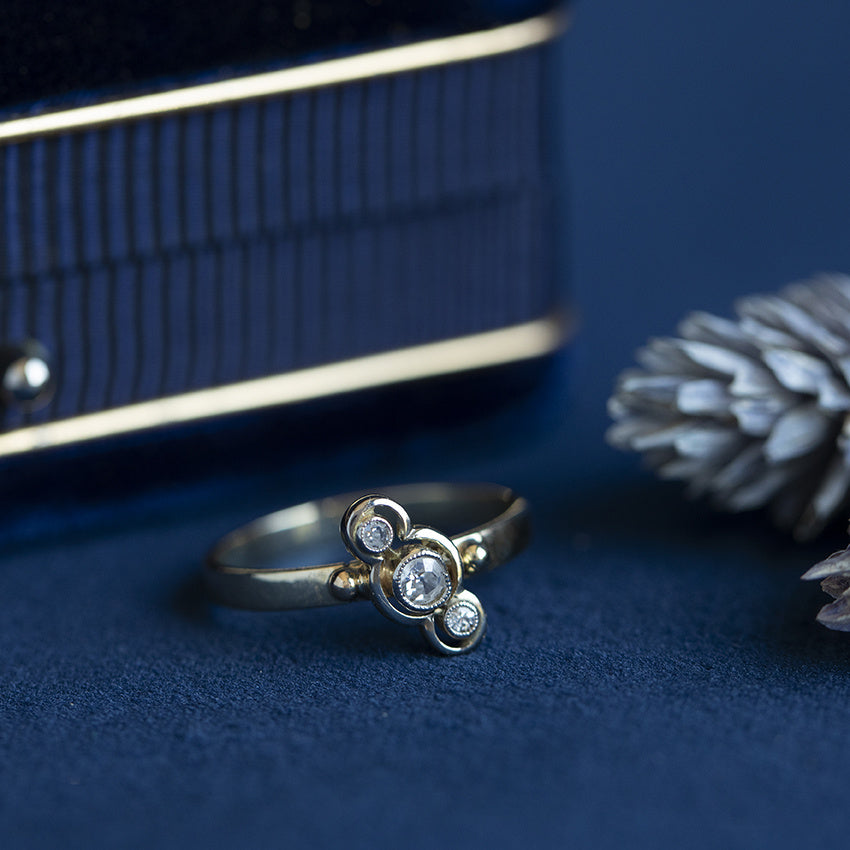 Vintage diamond ring, 12 kt
