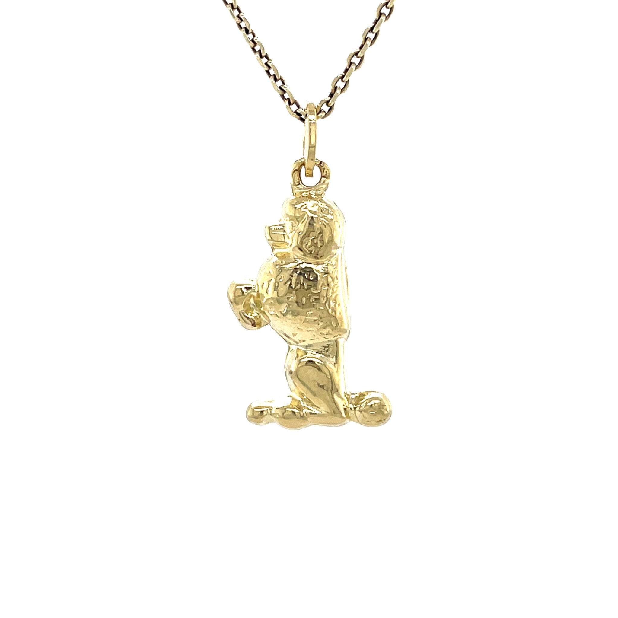 Vintage gold poodle pendant, 14 kt