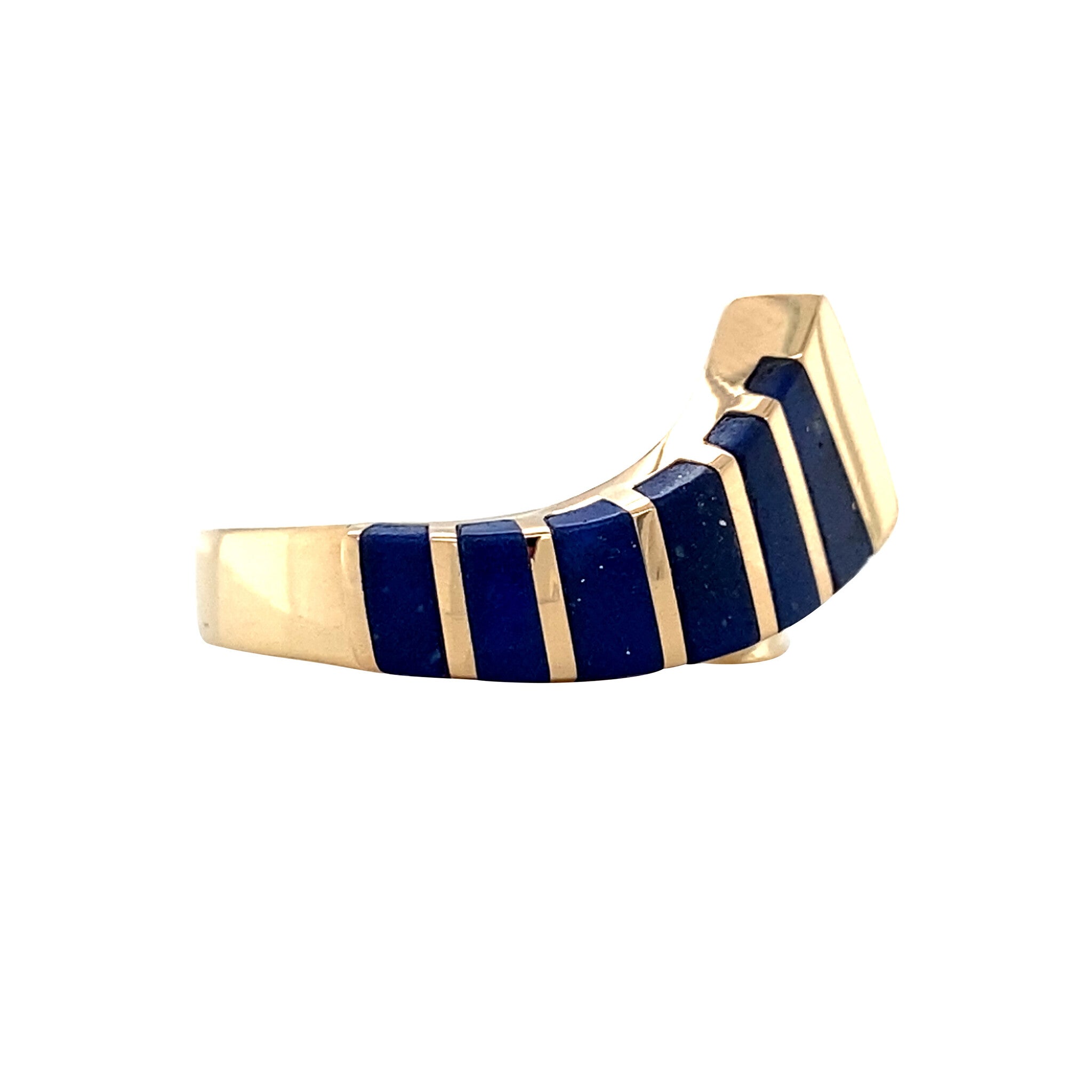 Golden vintage ring with lapis lazuli 14 kt