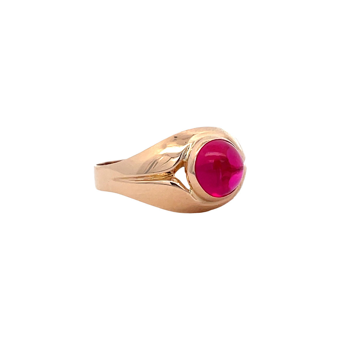 Rose-gold vintage ring with gemstone 18 kt