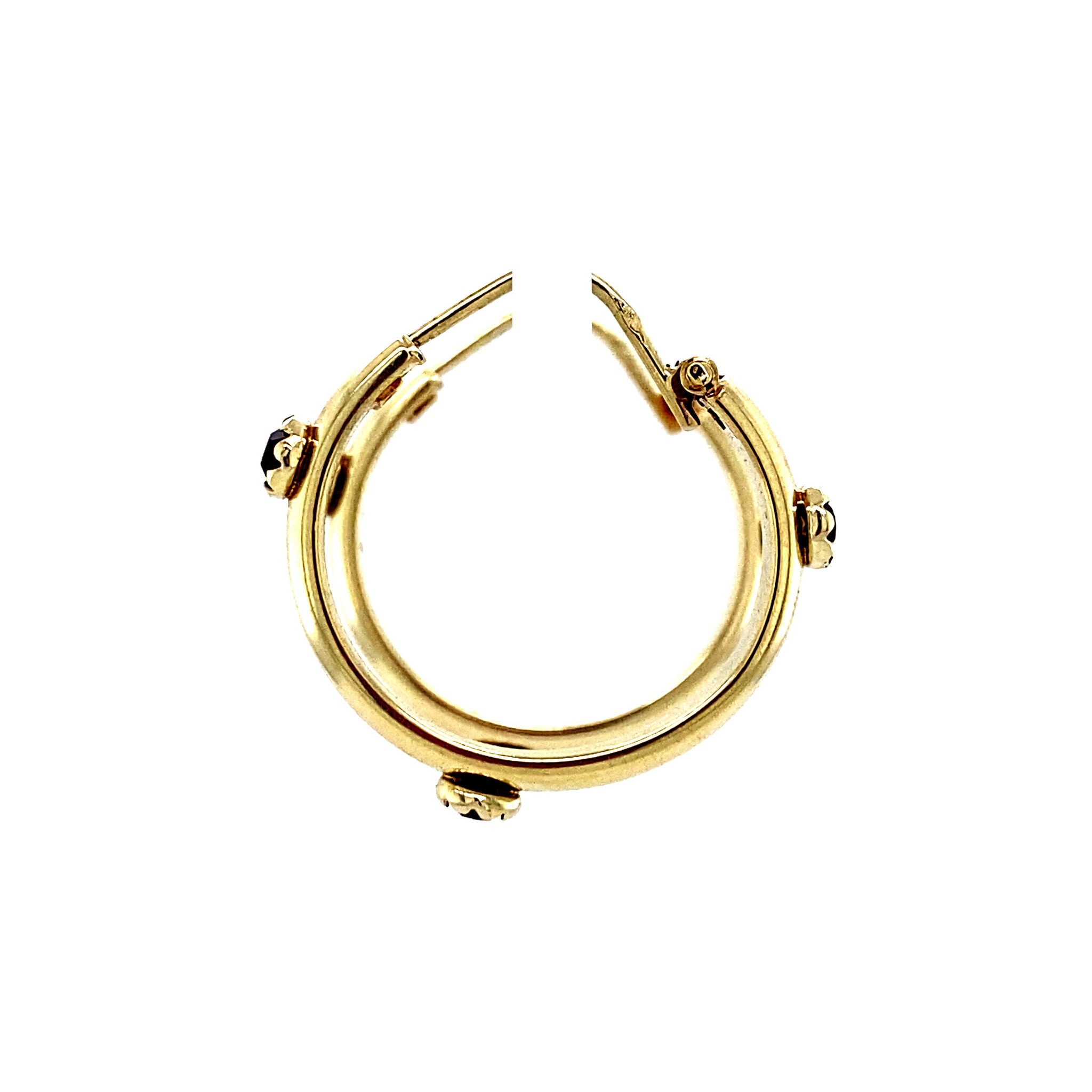 14 kt gold earrings with colored gemstone