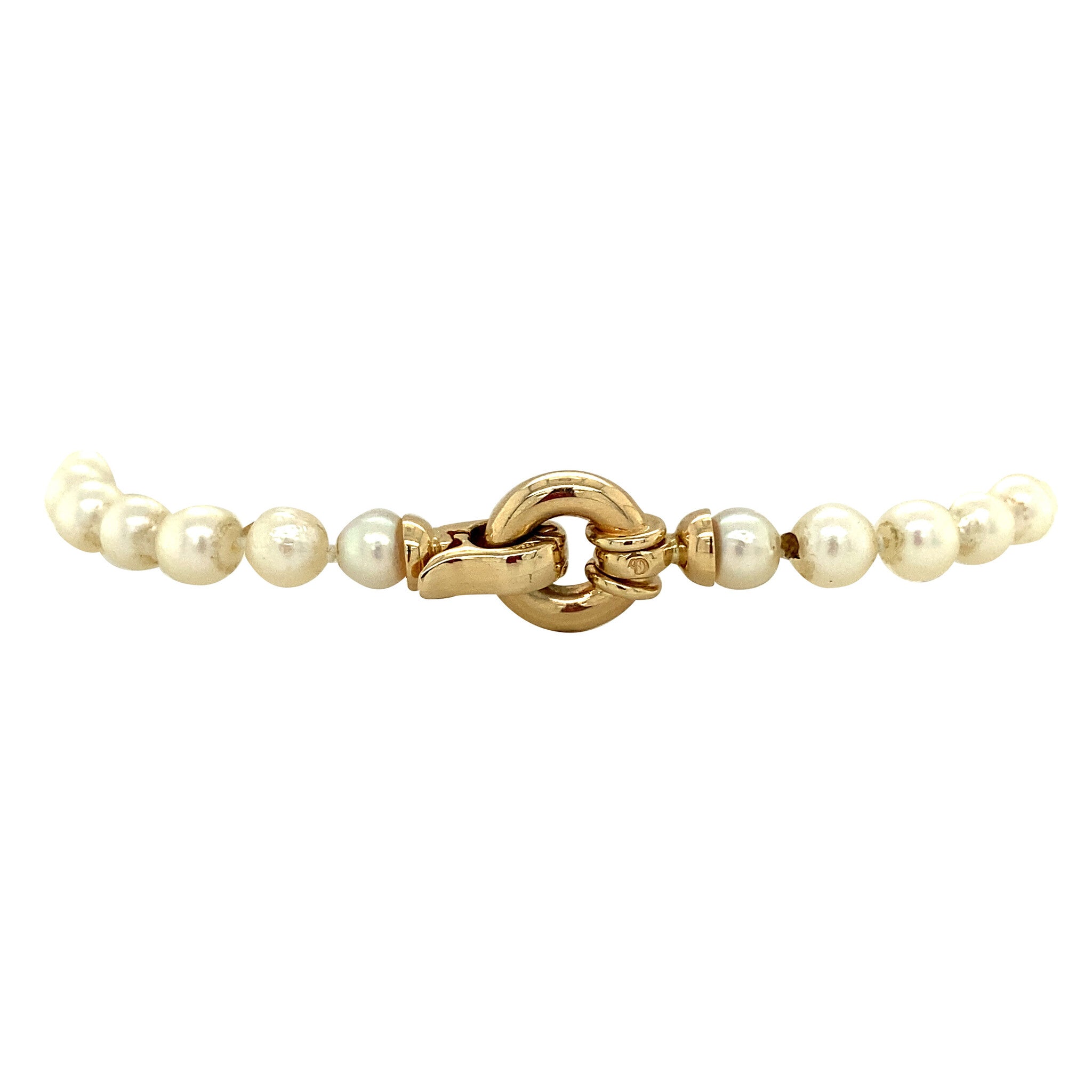 Pearl bracelet with gold clasp 18.5 cm 14 krt
