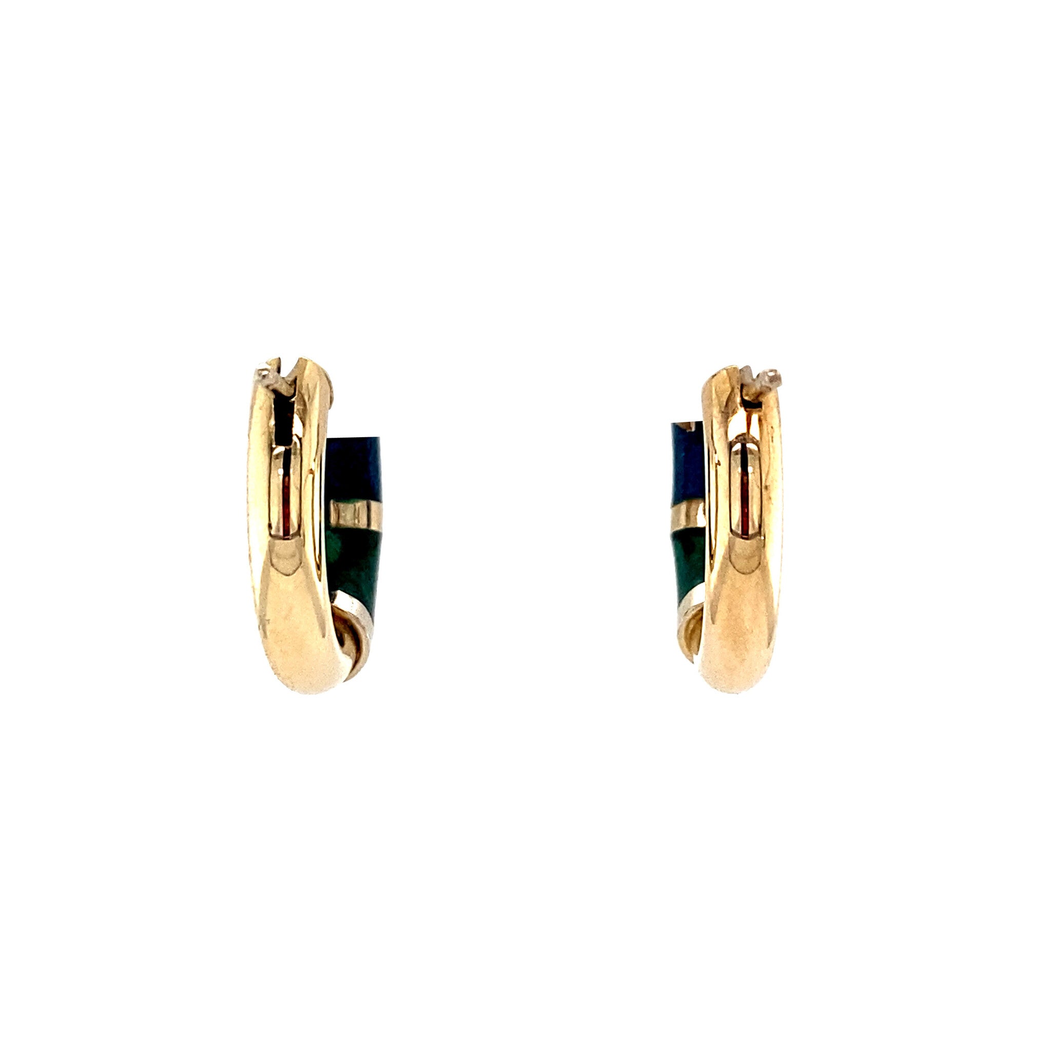 14 kt gold earrings with enamel