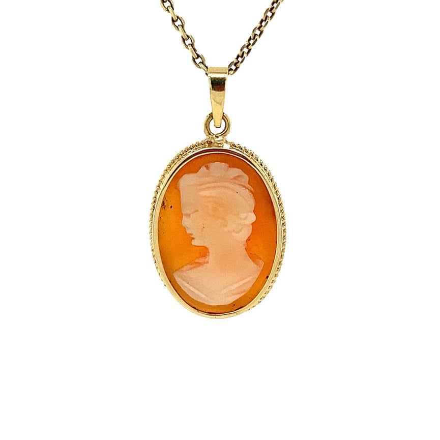 Gouden hanger camee 14 krt