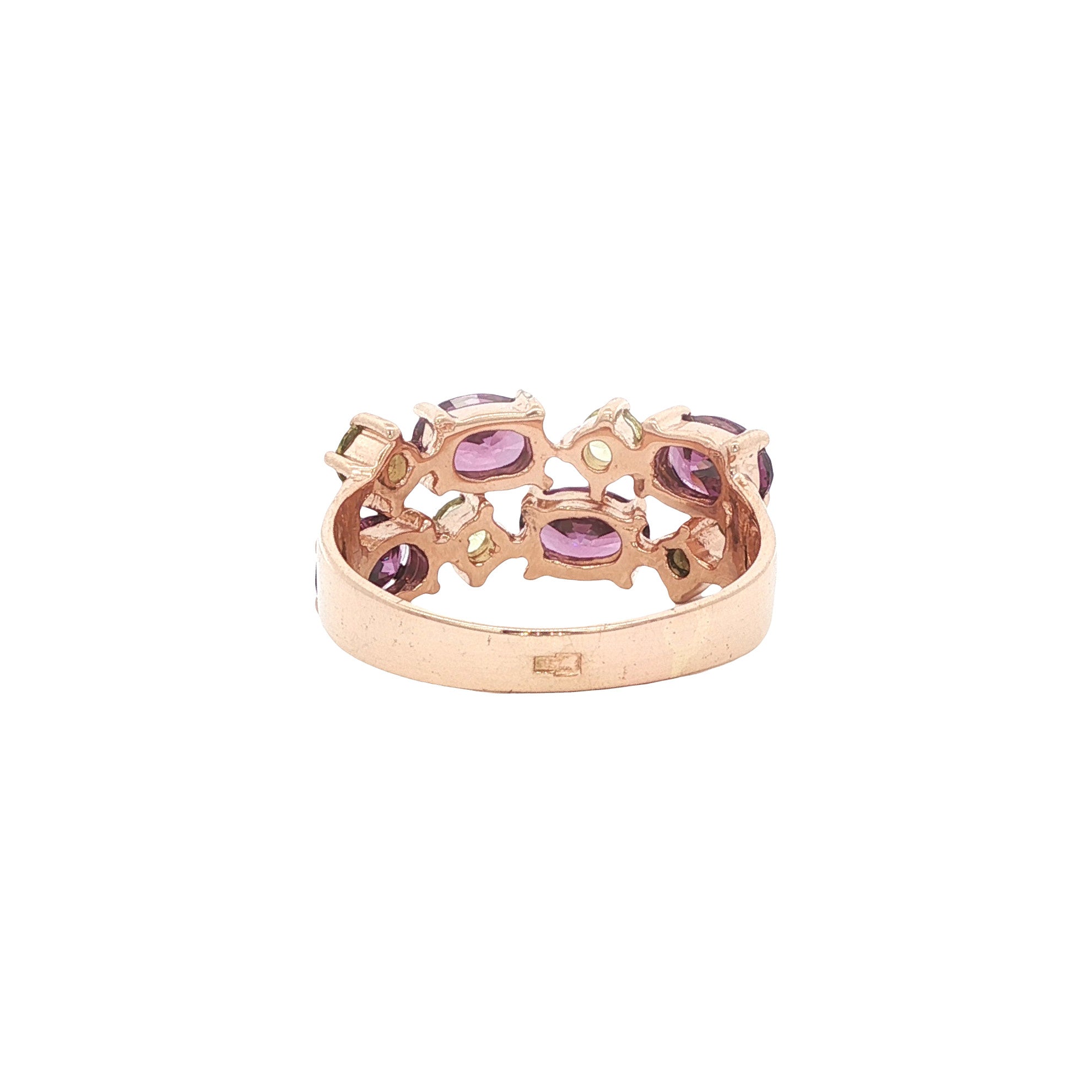 Roségouden ring met zirkonia 14 kt