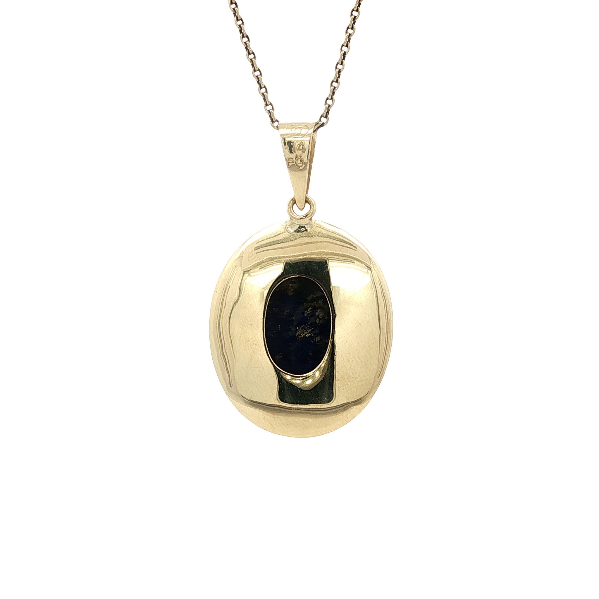 14 kt gold pendant with lapis lazuli