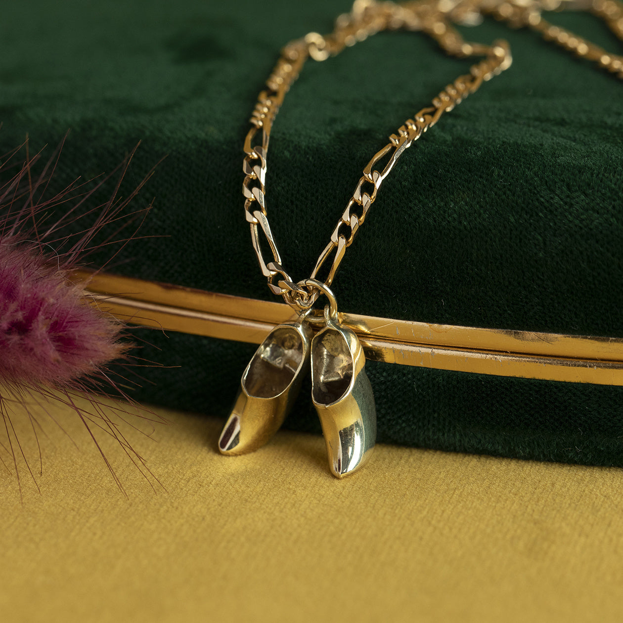 Gouden hanger klompen 14 krt