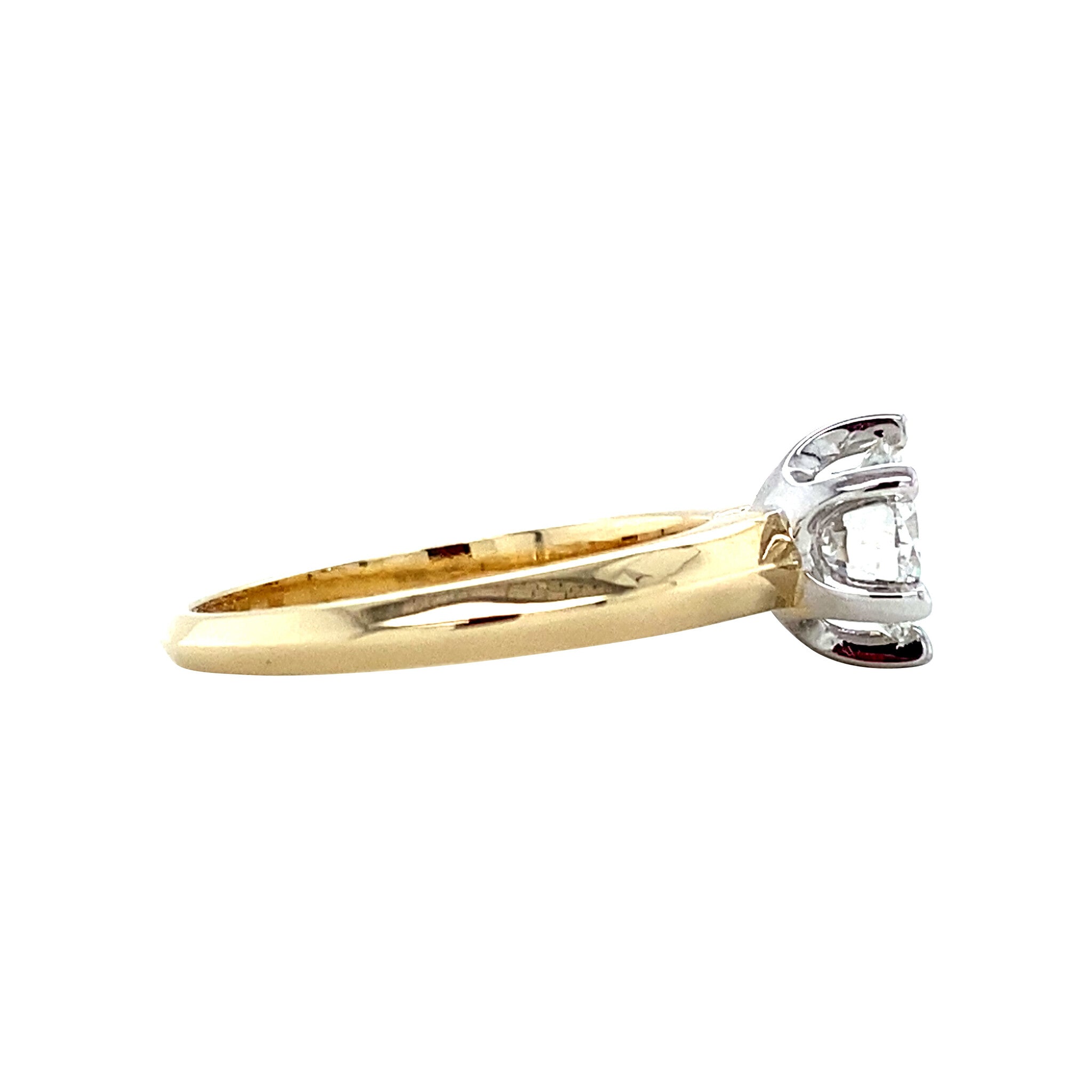 Gouden solitair ring met diamant 14 krt