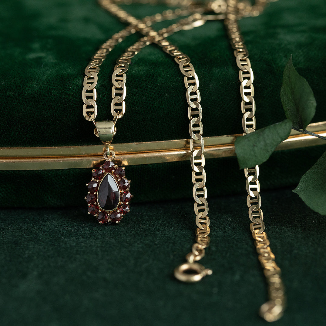 Vintage gold nautical necklace, 14 kt
