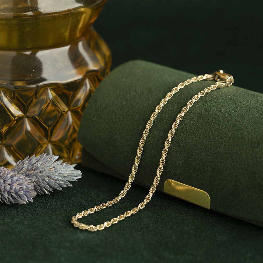 Gouden vintage koord armband 14 kt