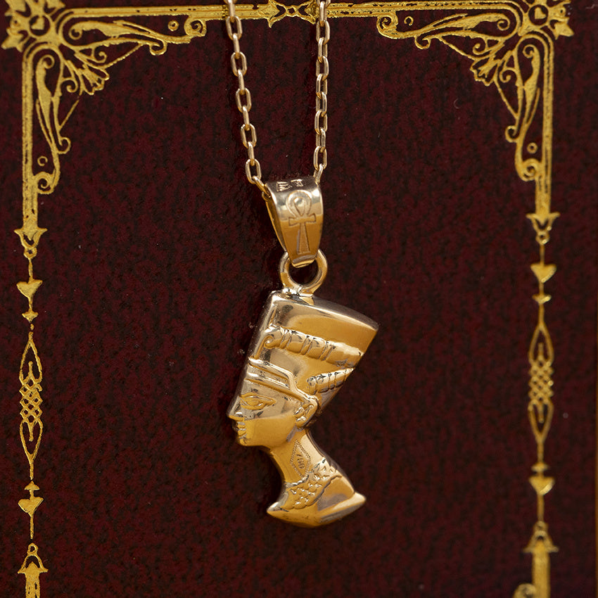 Gouden vintage Nefertiti hanger 18 kt