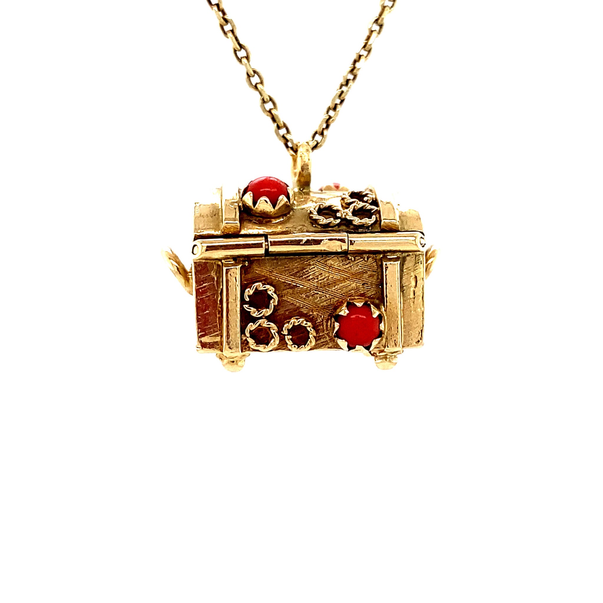 Gouden schatkist hanger 14 krt