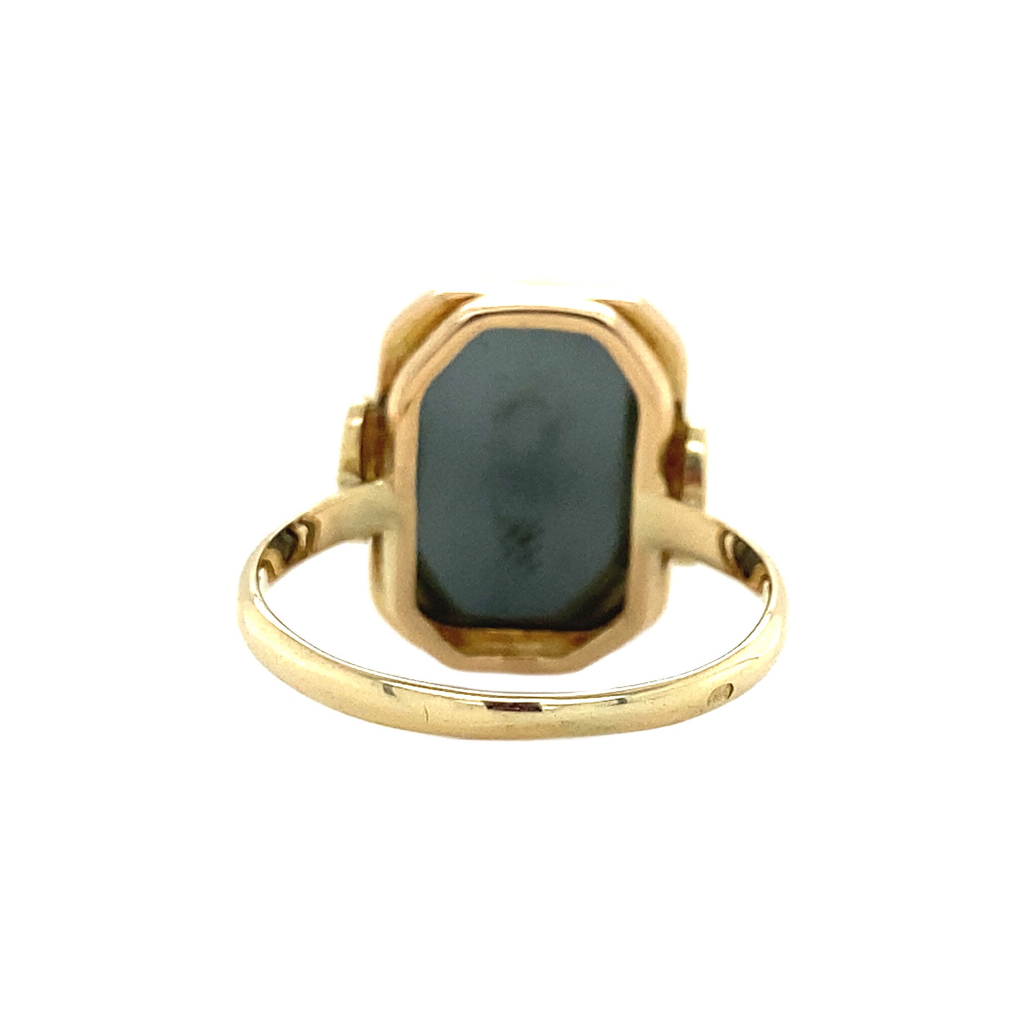 Gouden ring met hematiet 14 krt