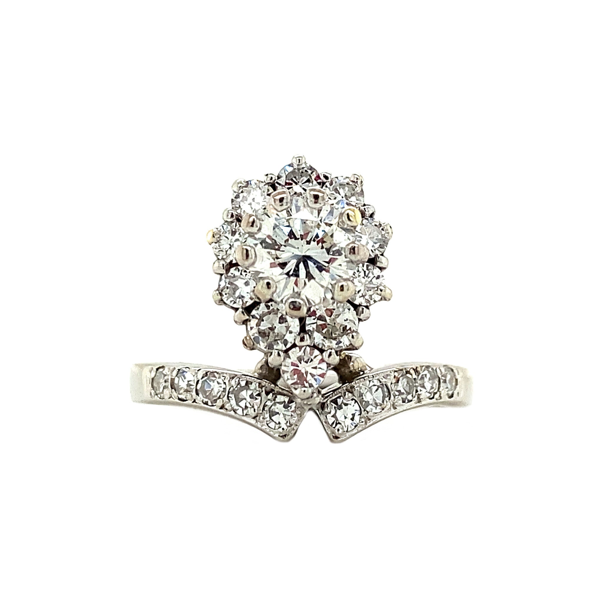 Witgouden ring met diamant 18 krt