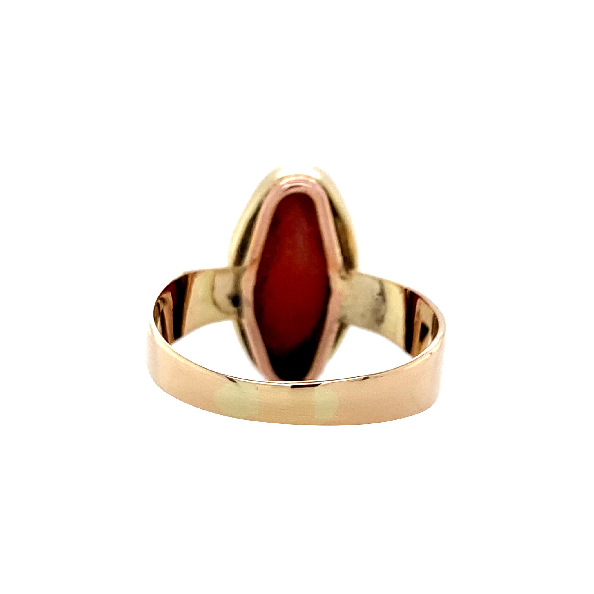 Ring with blood coral 12 krt