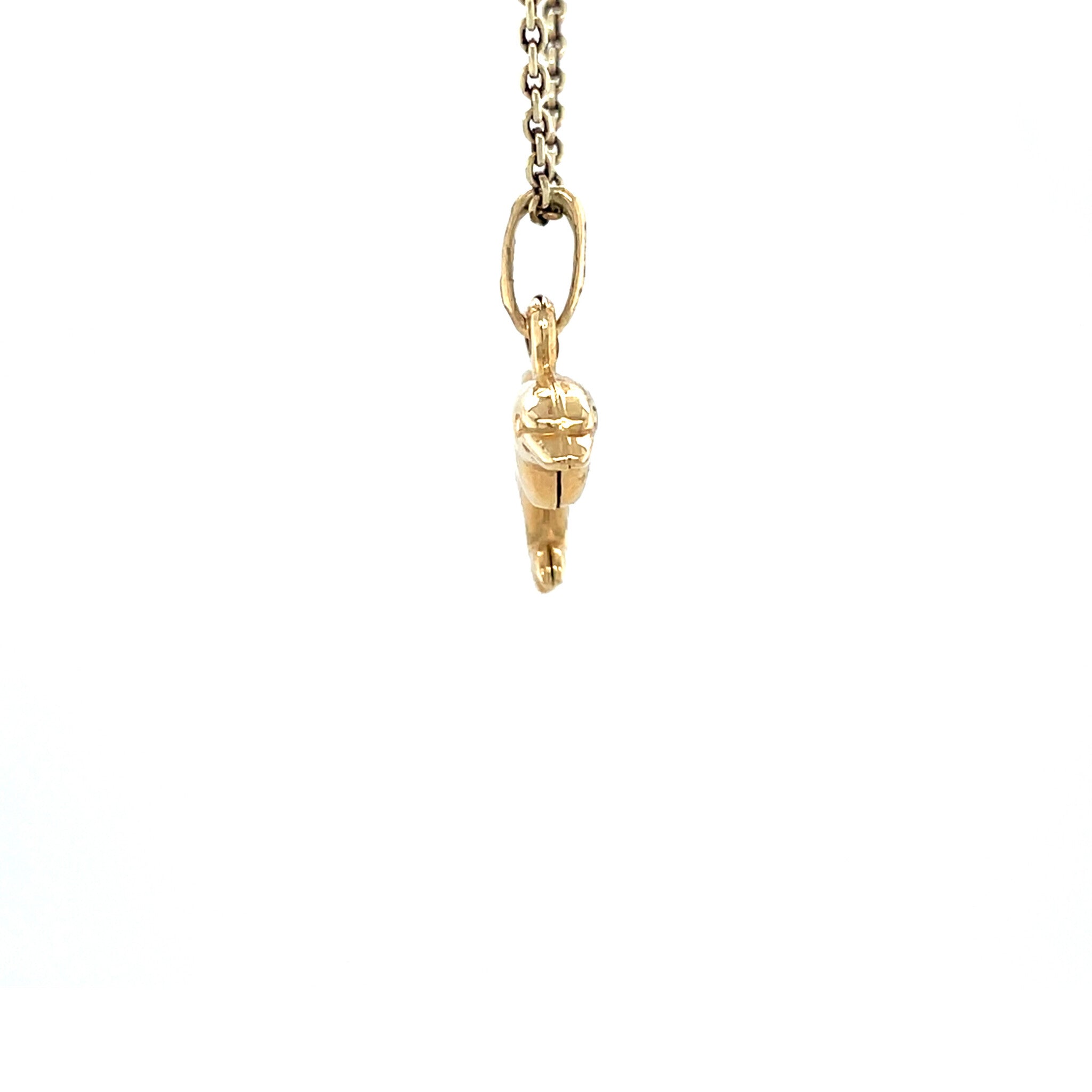 Gold vintage dolphin pendant 18 kt
