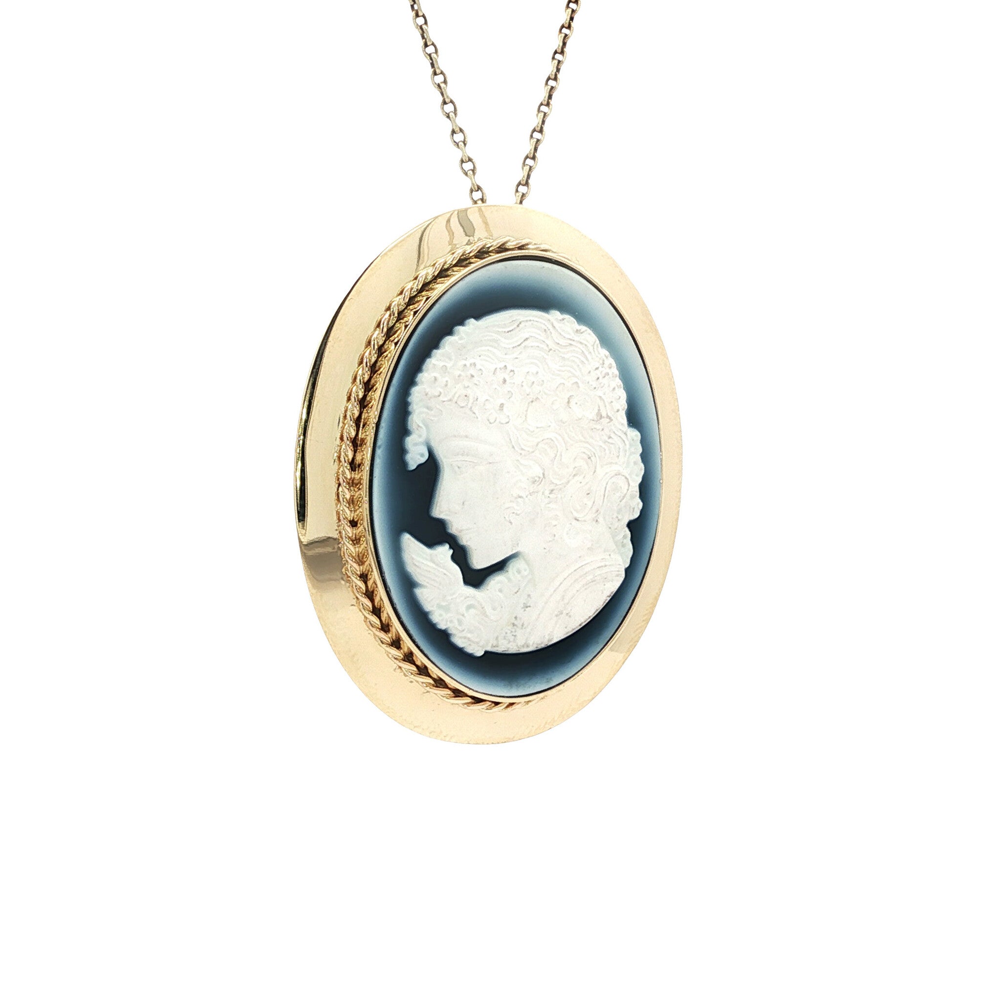 Gold pendant with cameo 14 kt