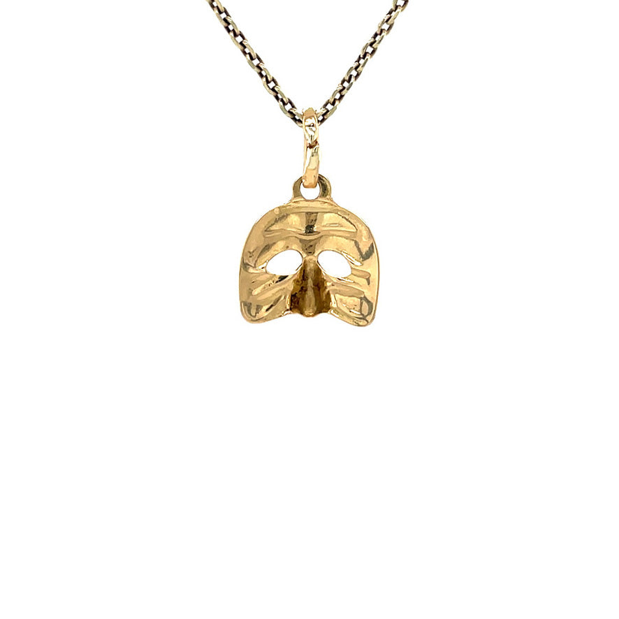 Gouden vintage masker hanger 18 krt