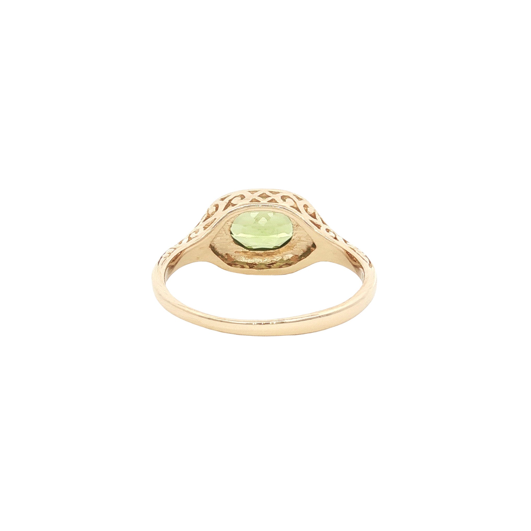 Gouden ring met peridoot 14 kt