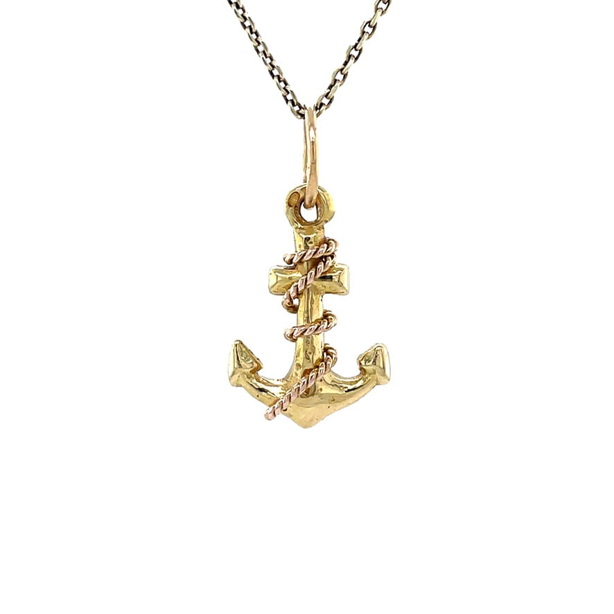 Vintage gold anchor pendant 14 kt