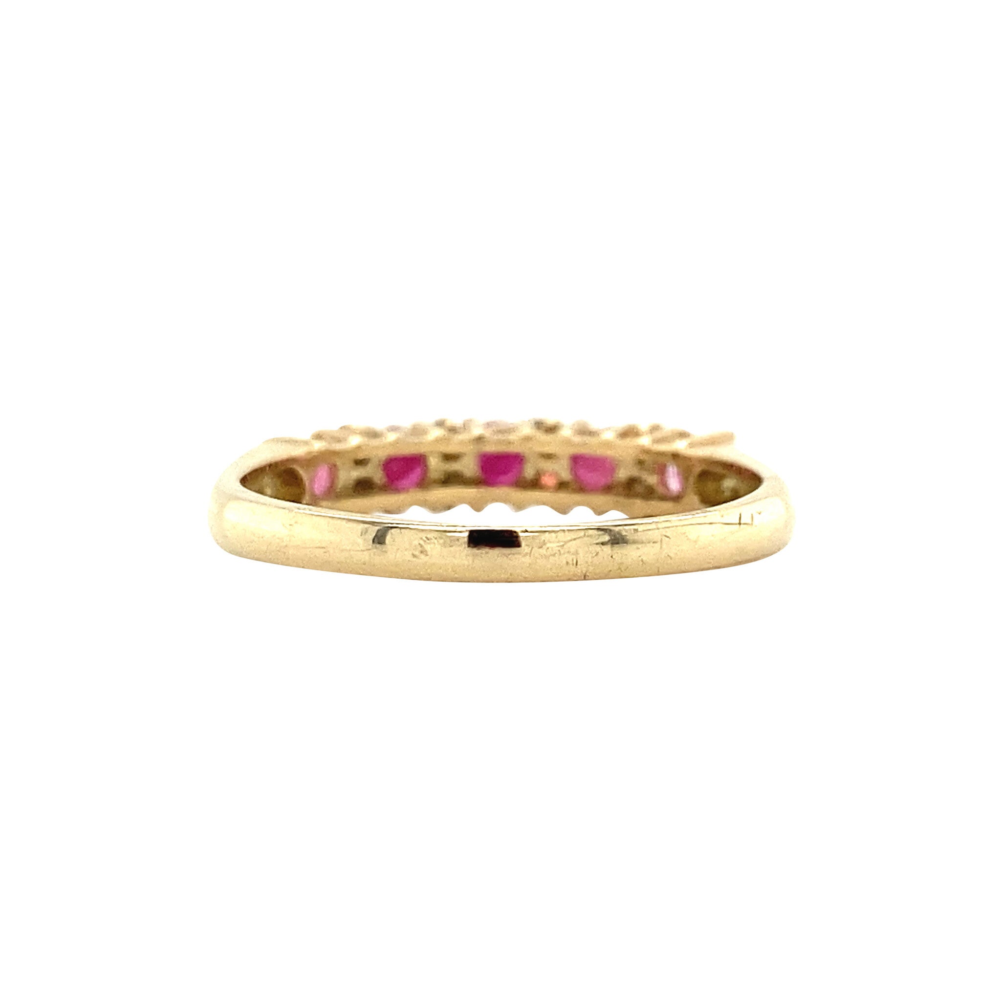 Ring with opal and ruby 9 krt