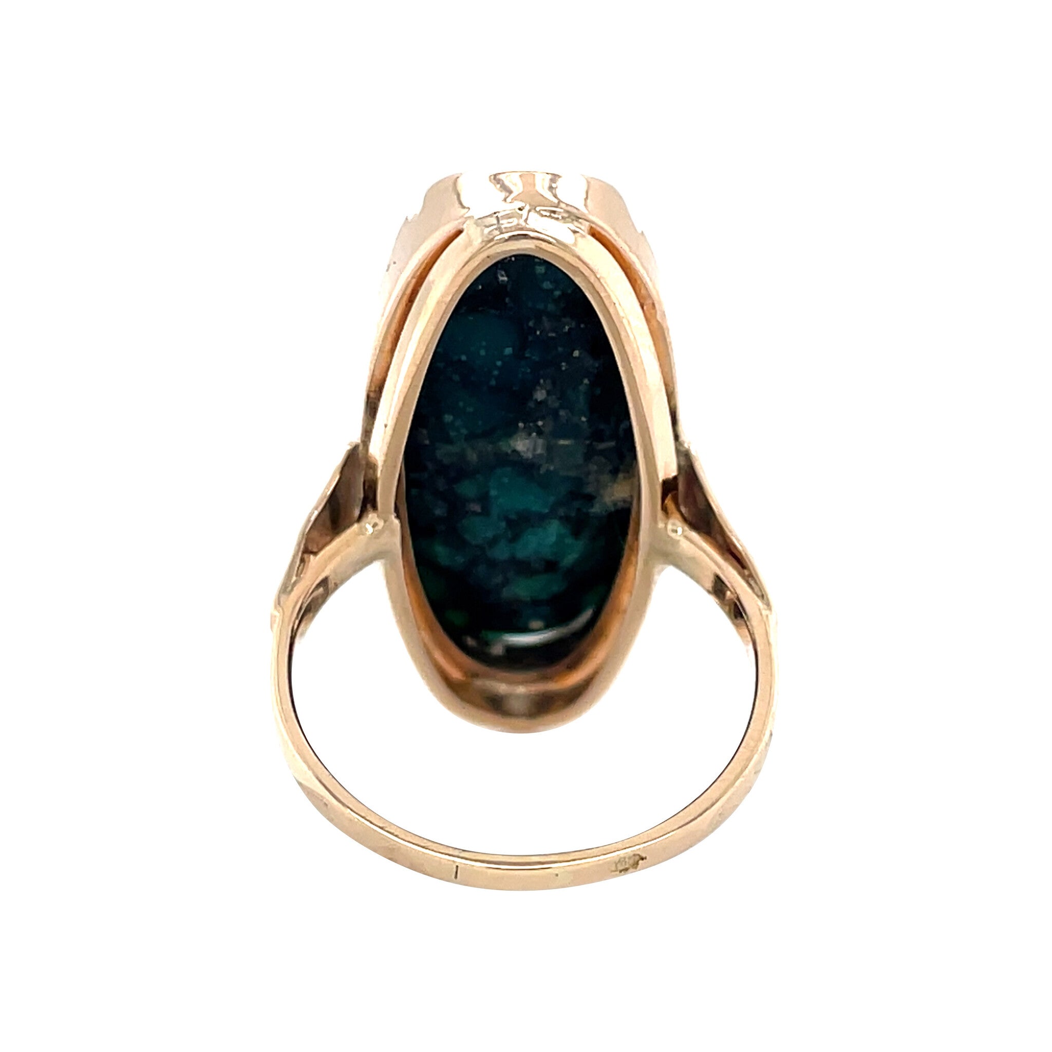 Gouden vintage ring met turkoois 14 krt