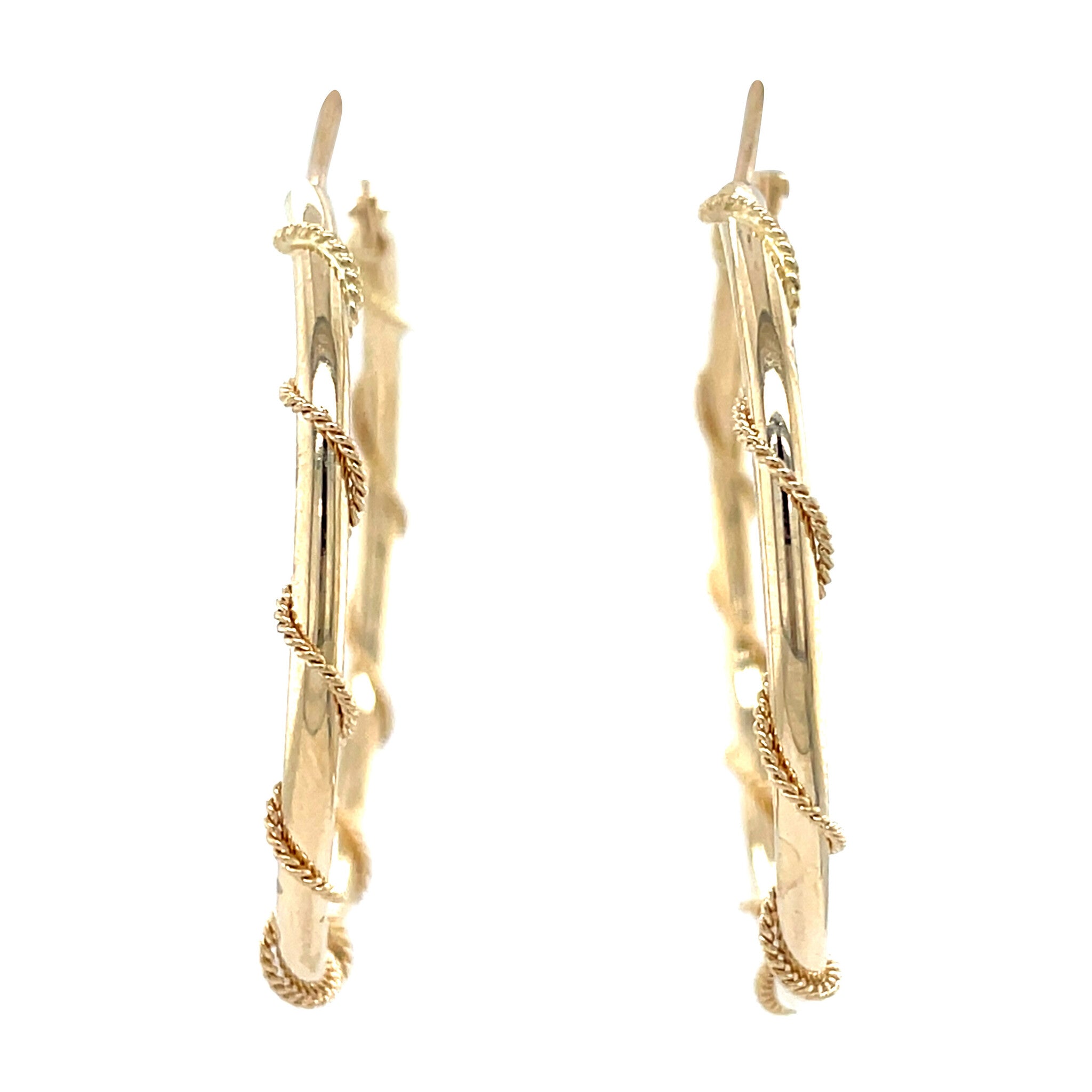 Gouden vintage fantasie oorringen 14 krt