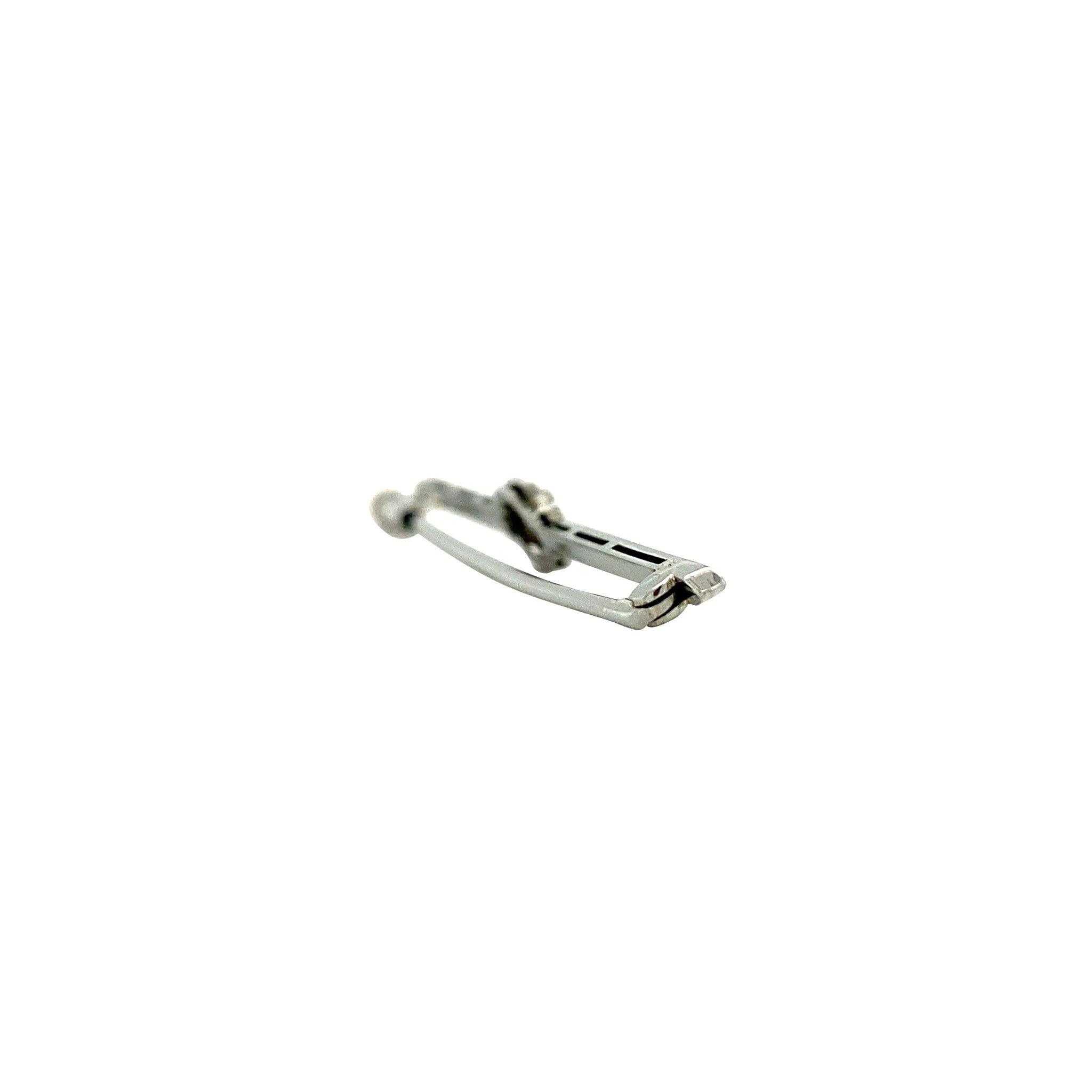 14 kt white gold brooch with diamond