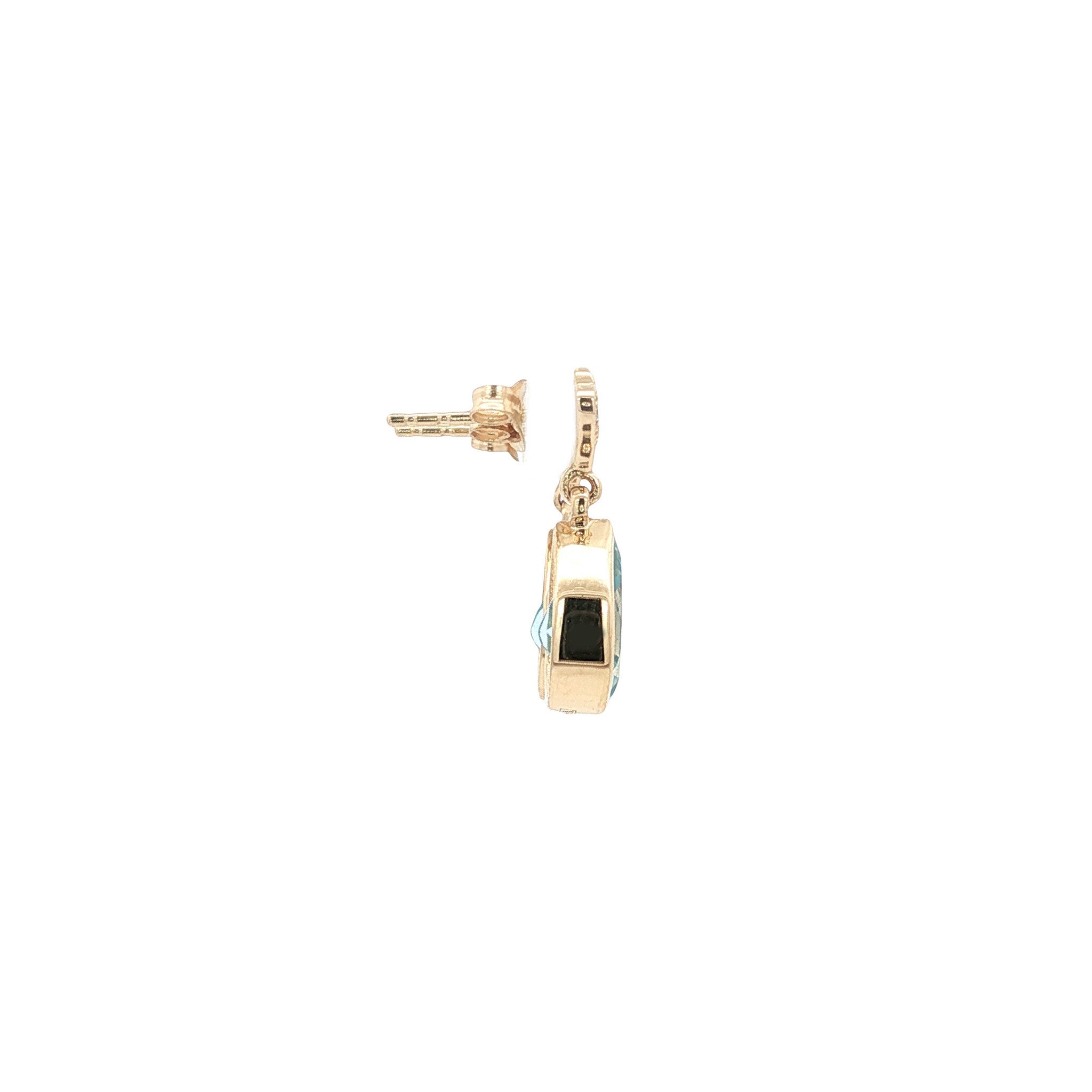 14 kt gold earrings with topaz and diamond