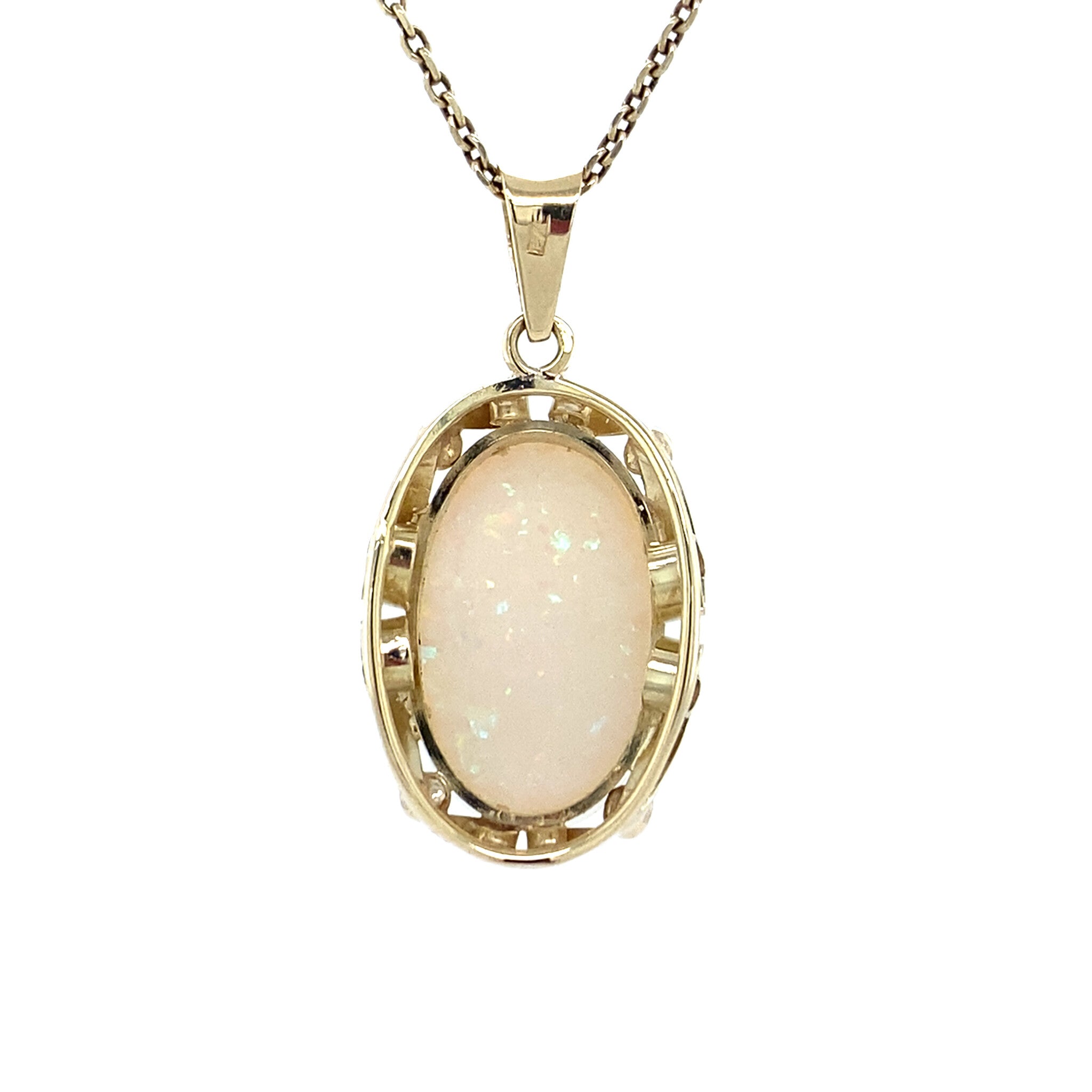 Gouden vintage hanger met opaal 14 krt