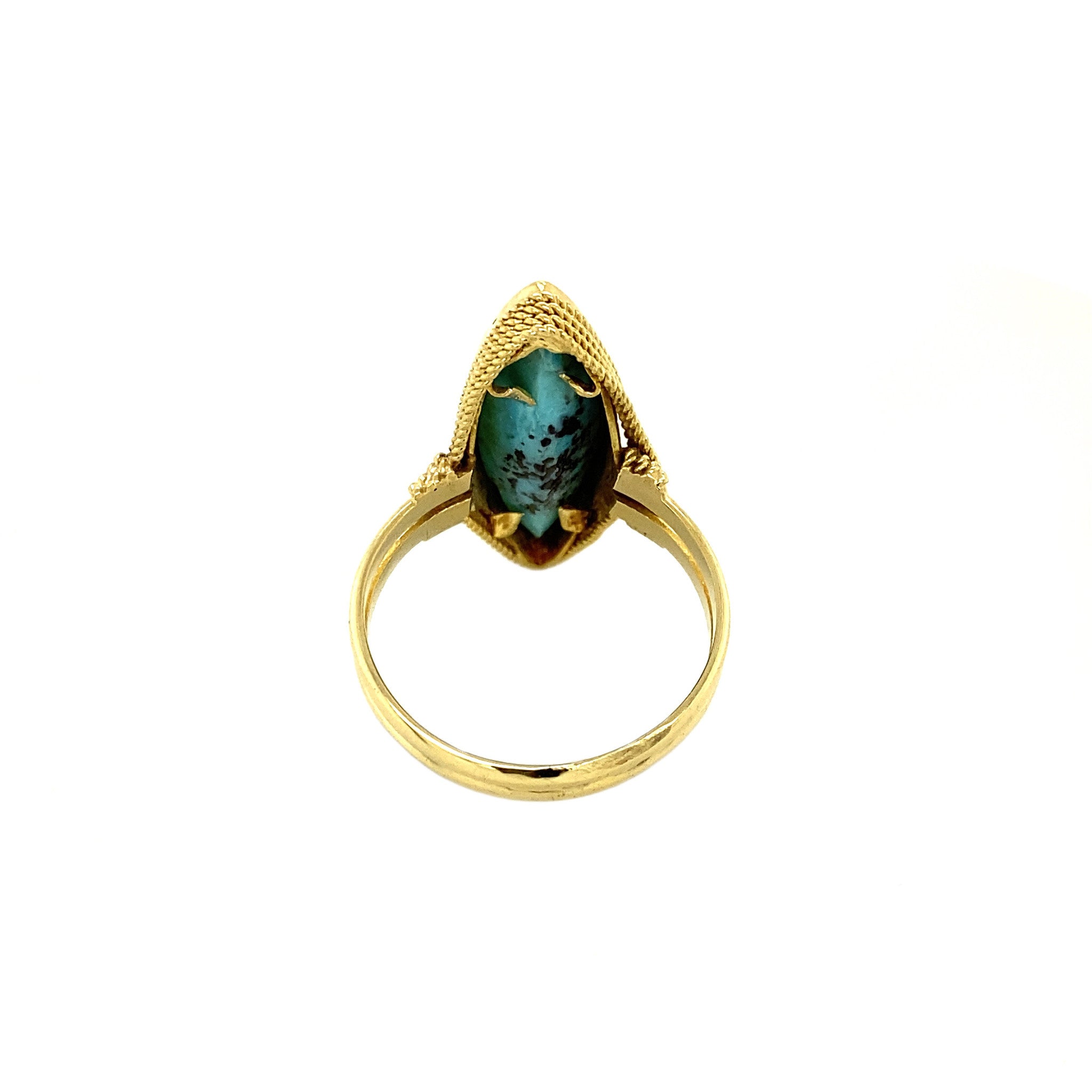 Gold ring with turquoise 18 krt