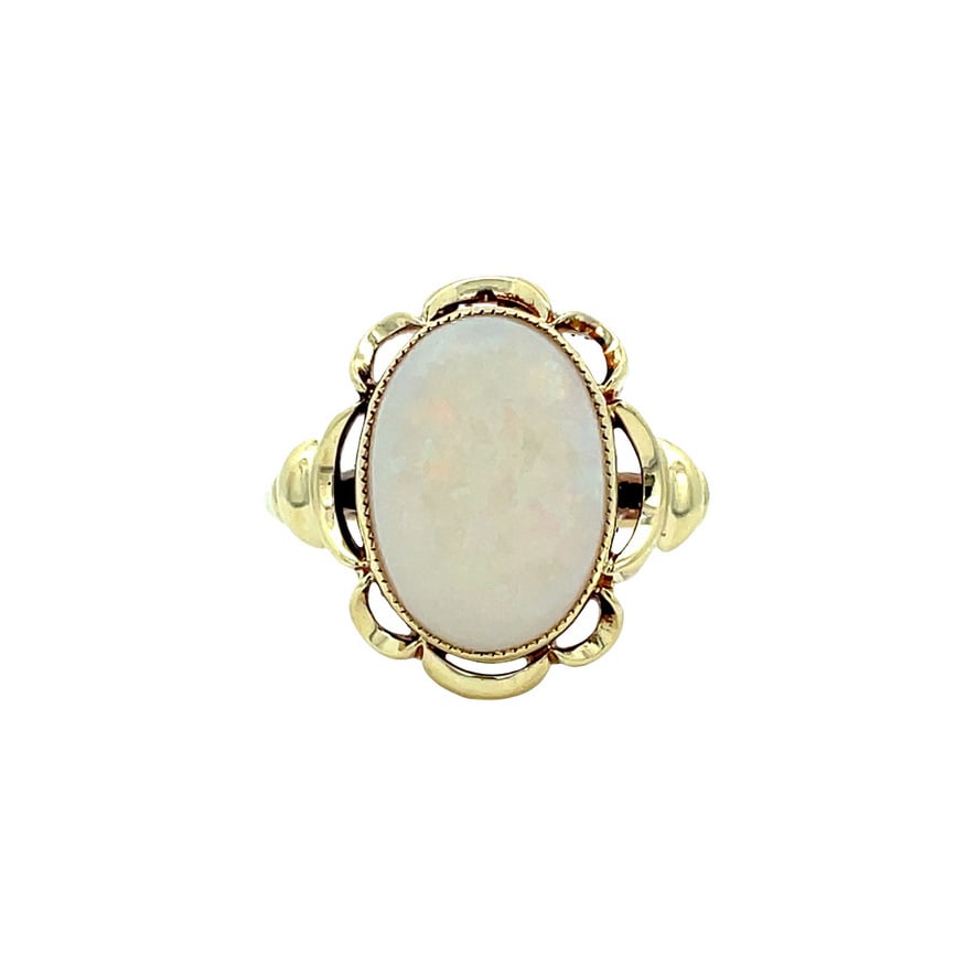 14 kt vintage gold ring with opal