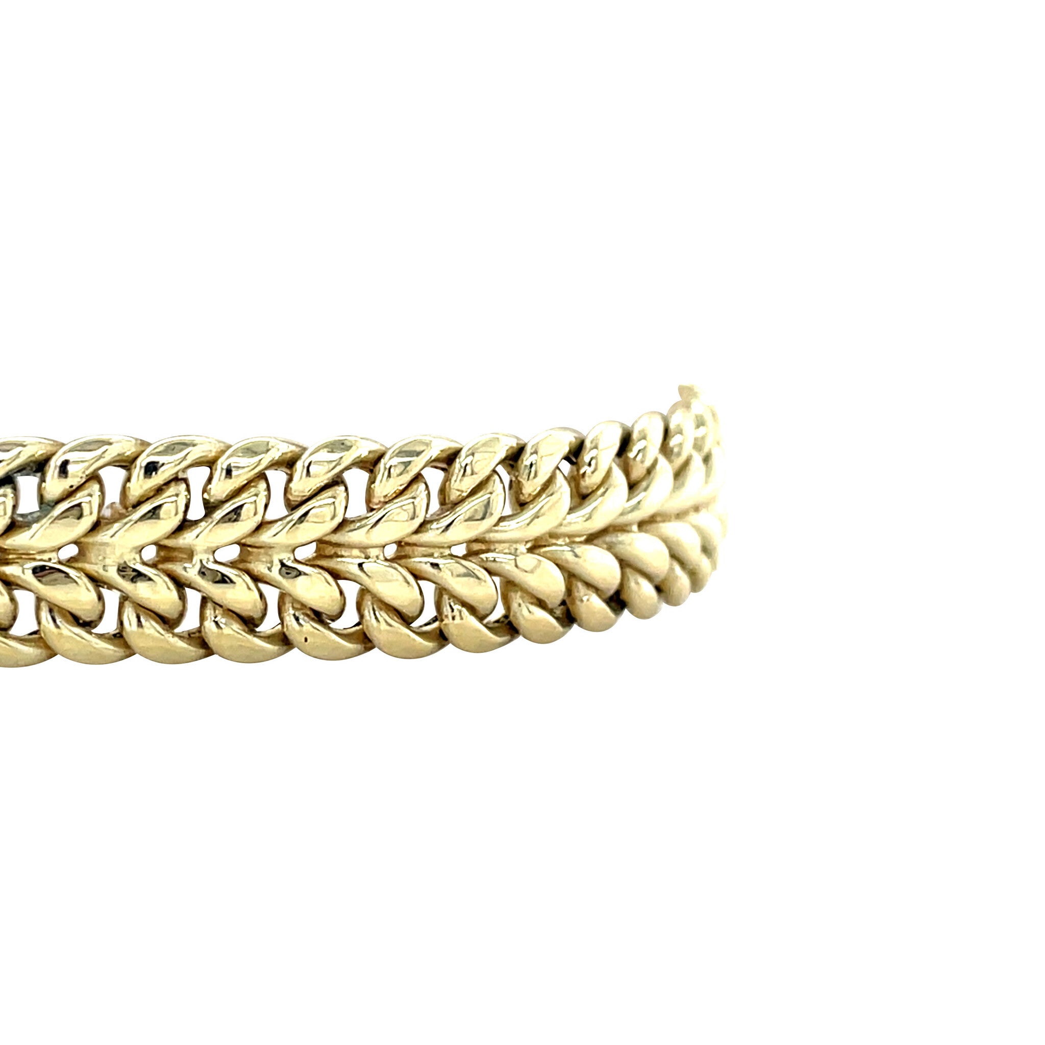 Gouden vintage gourmet armband 14 krt
