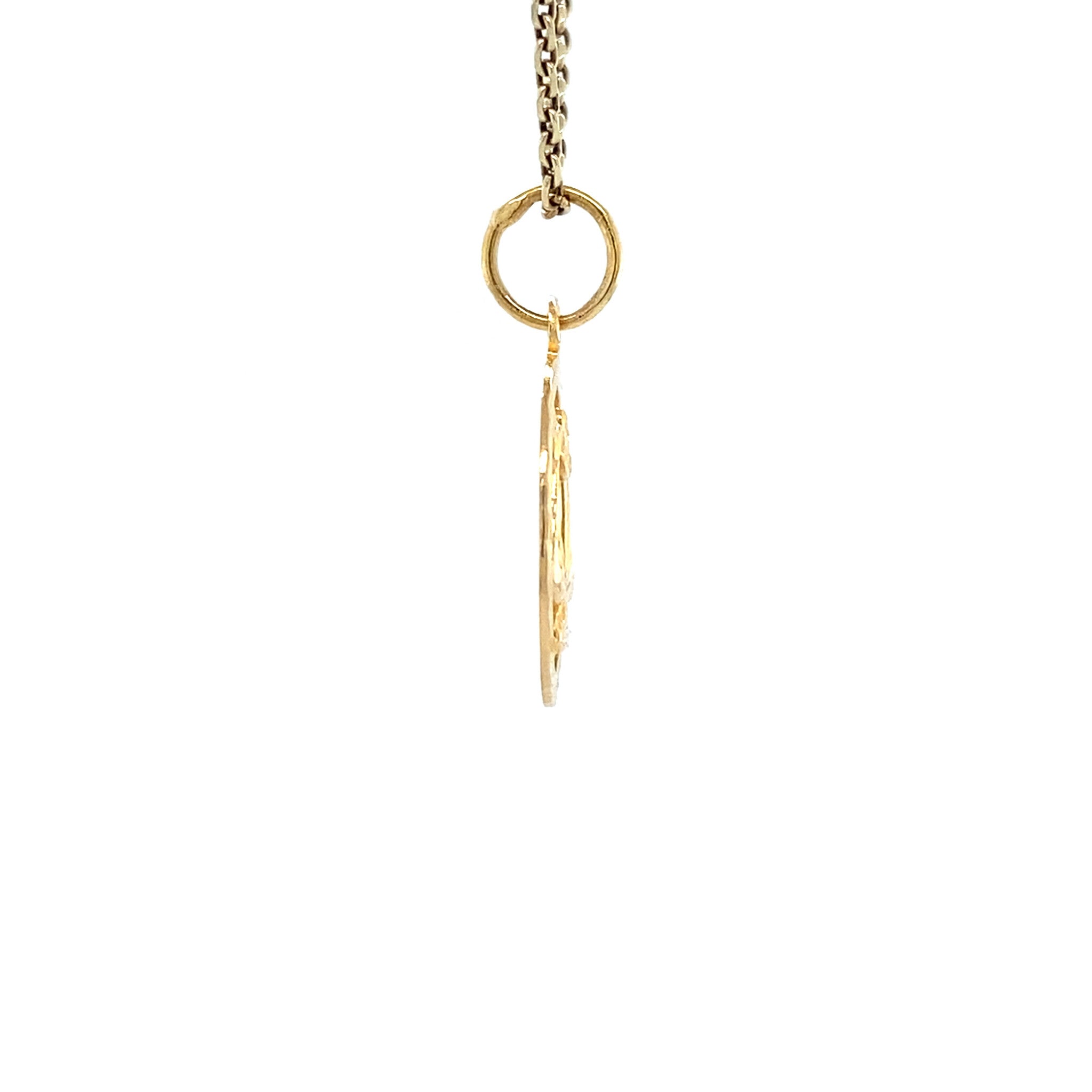 Gouden vintage weegschaal hanger 14 krt