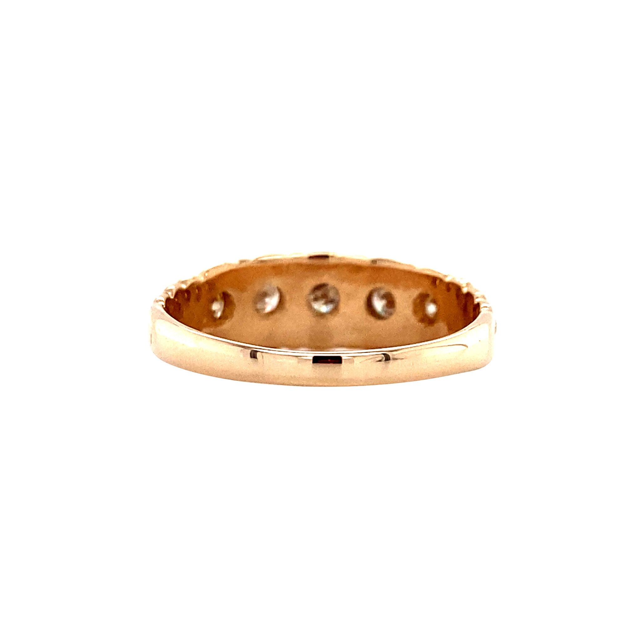 Roségouden rijring met diamant 14 krt