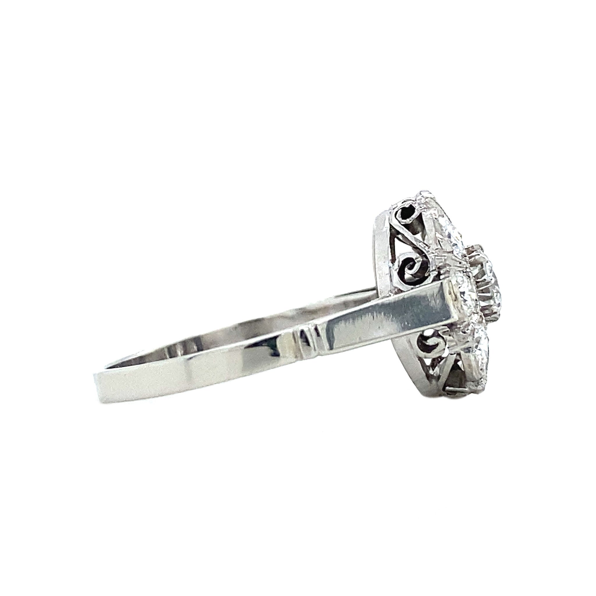 Witgouden entourage ring met diamant