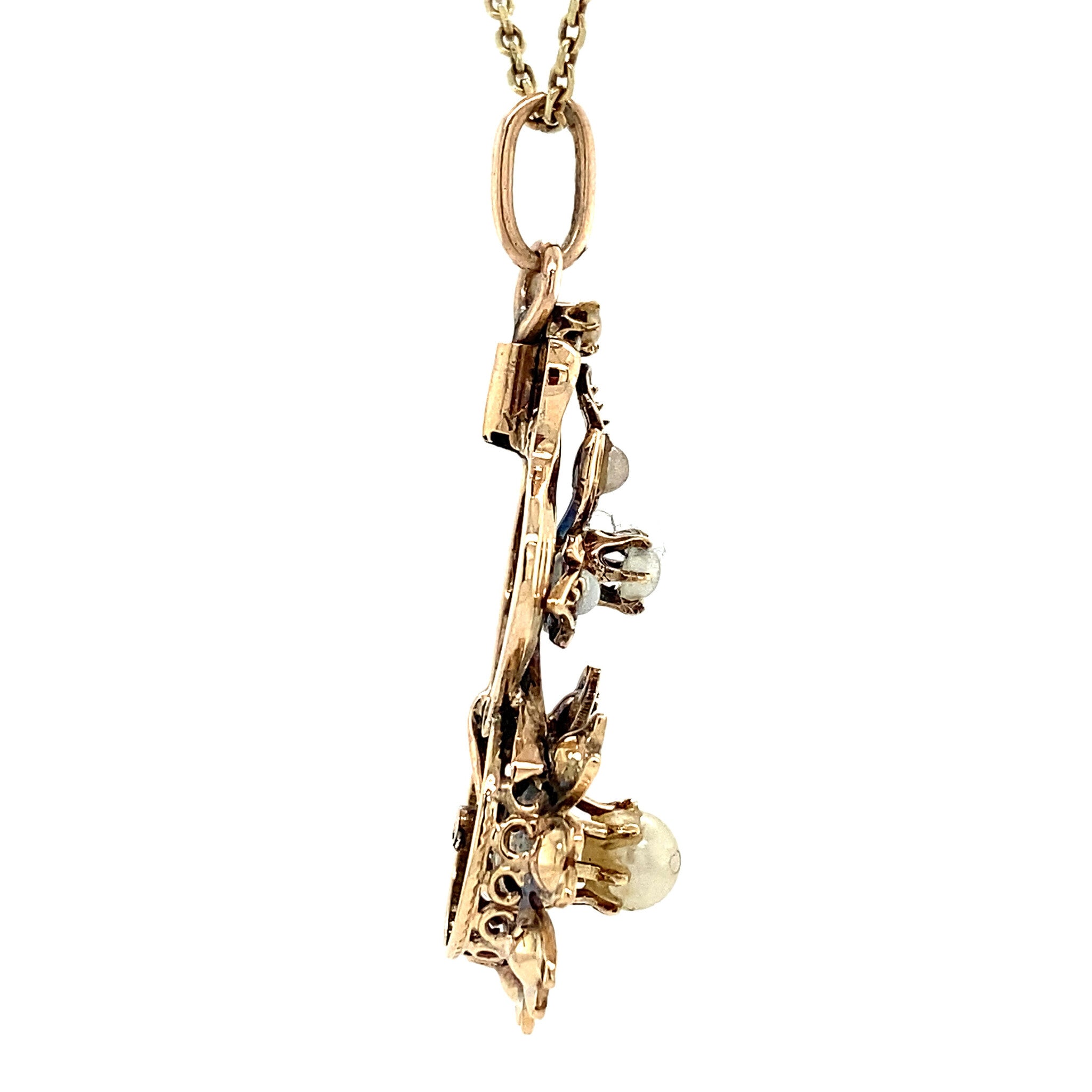 Gouden hanger met zaadparel 14 krt