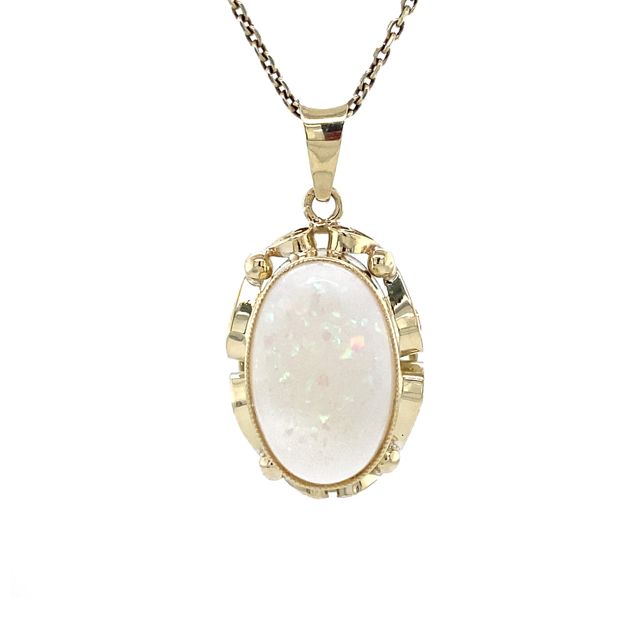 Gold vintage pendant with opal 14 kt