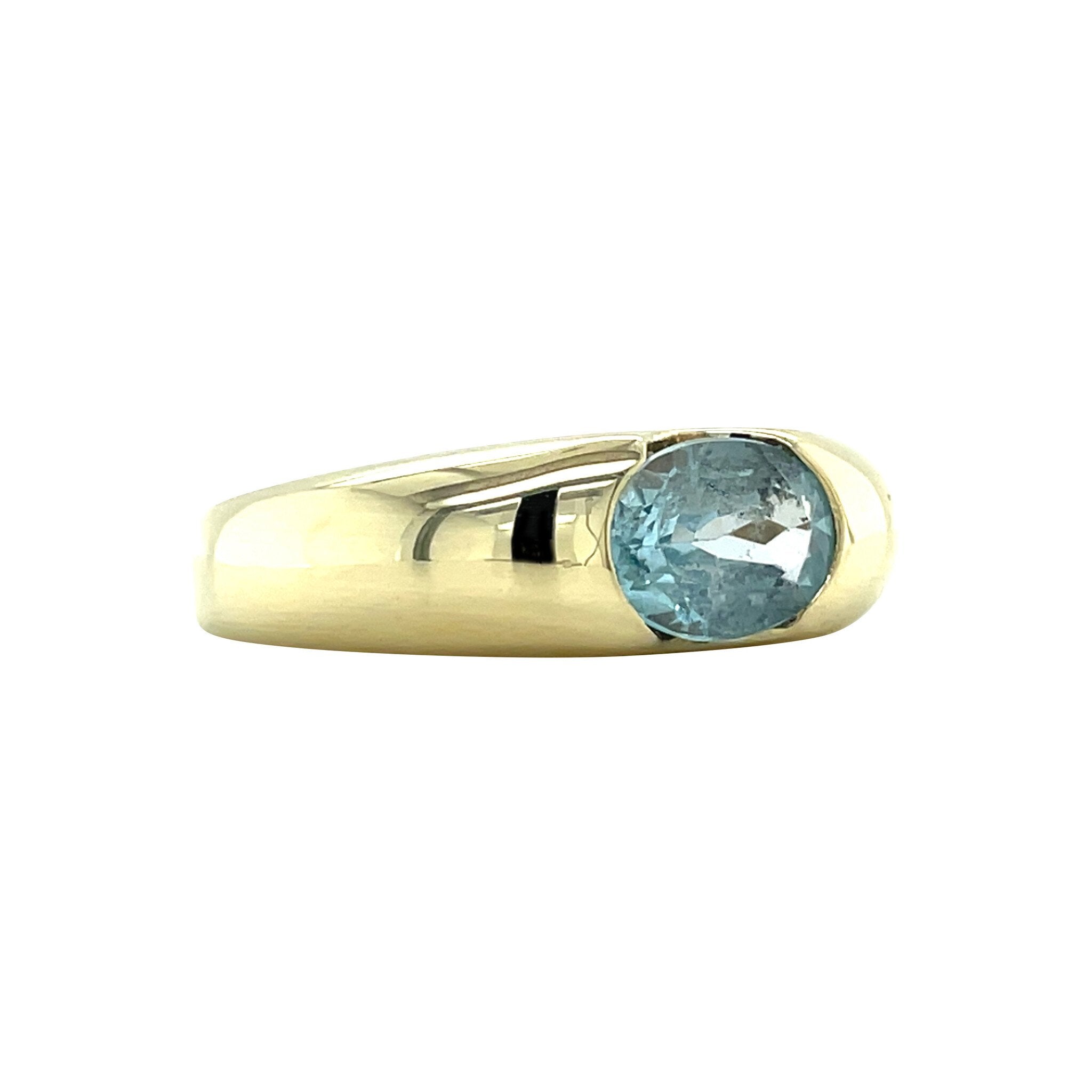 Gouden vintage ring met topaas 14 kt