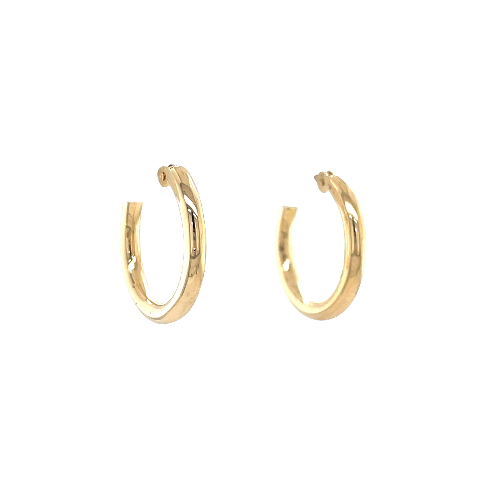 Gouden vintage gladde oorringen 18 krt