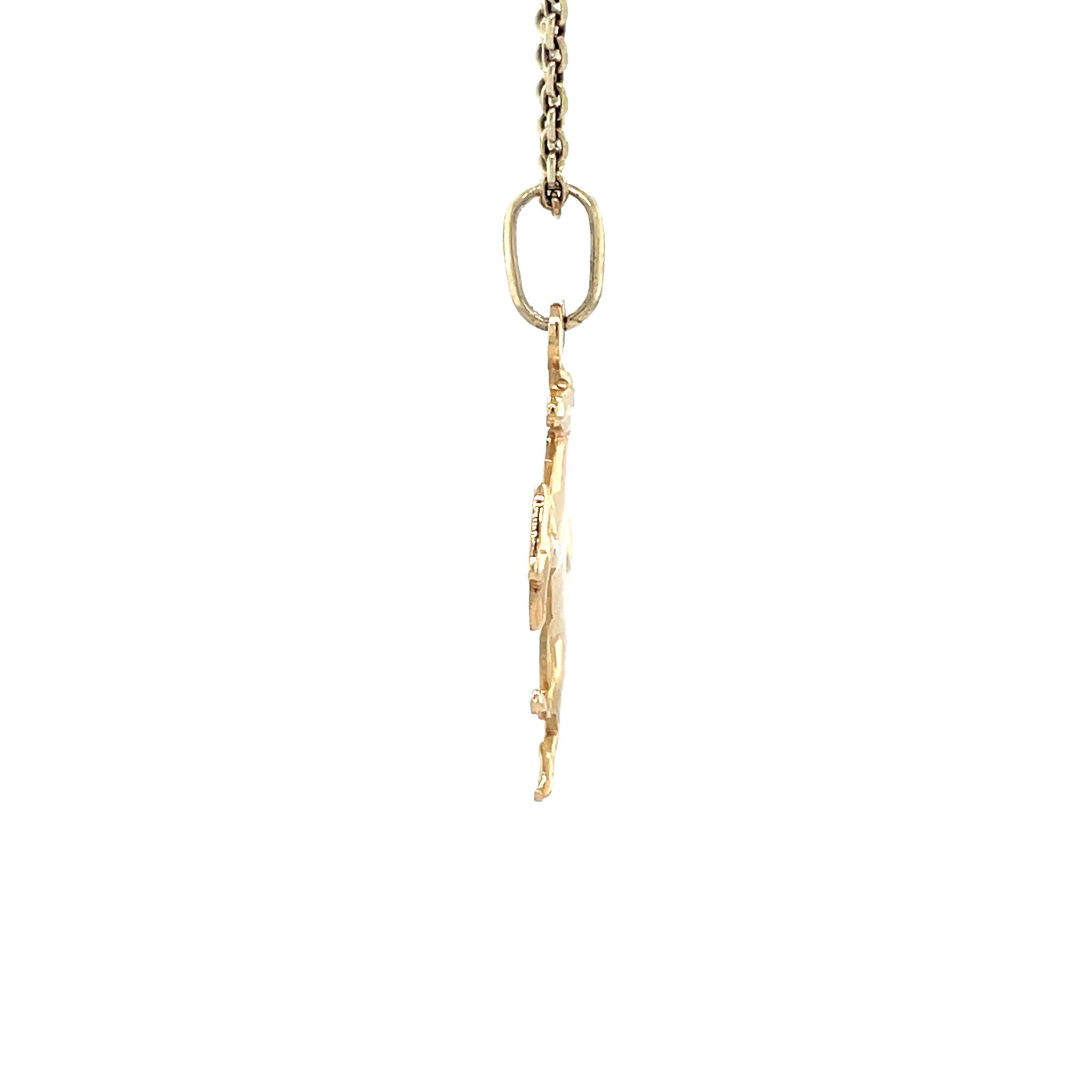 Gouden vintage paard hanger 14 krt